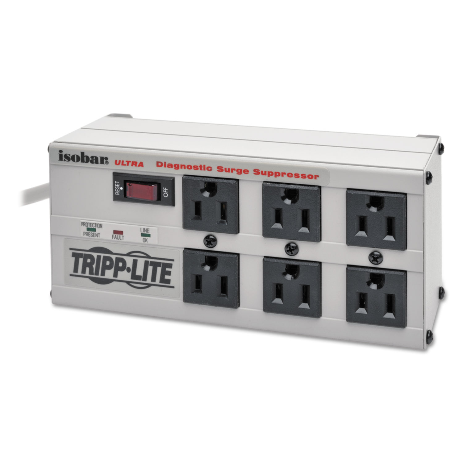  Tripp Lite ISOBAR6 ULTRA Isobar Surge Protector, 6 Outlets, 6 ft. Cord, 3330 Joules, Metal Housing (TRPISOBAR6ULTRA) 