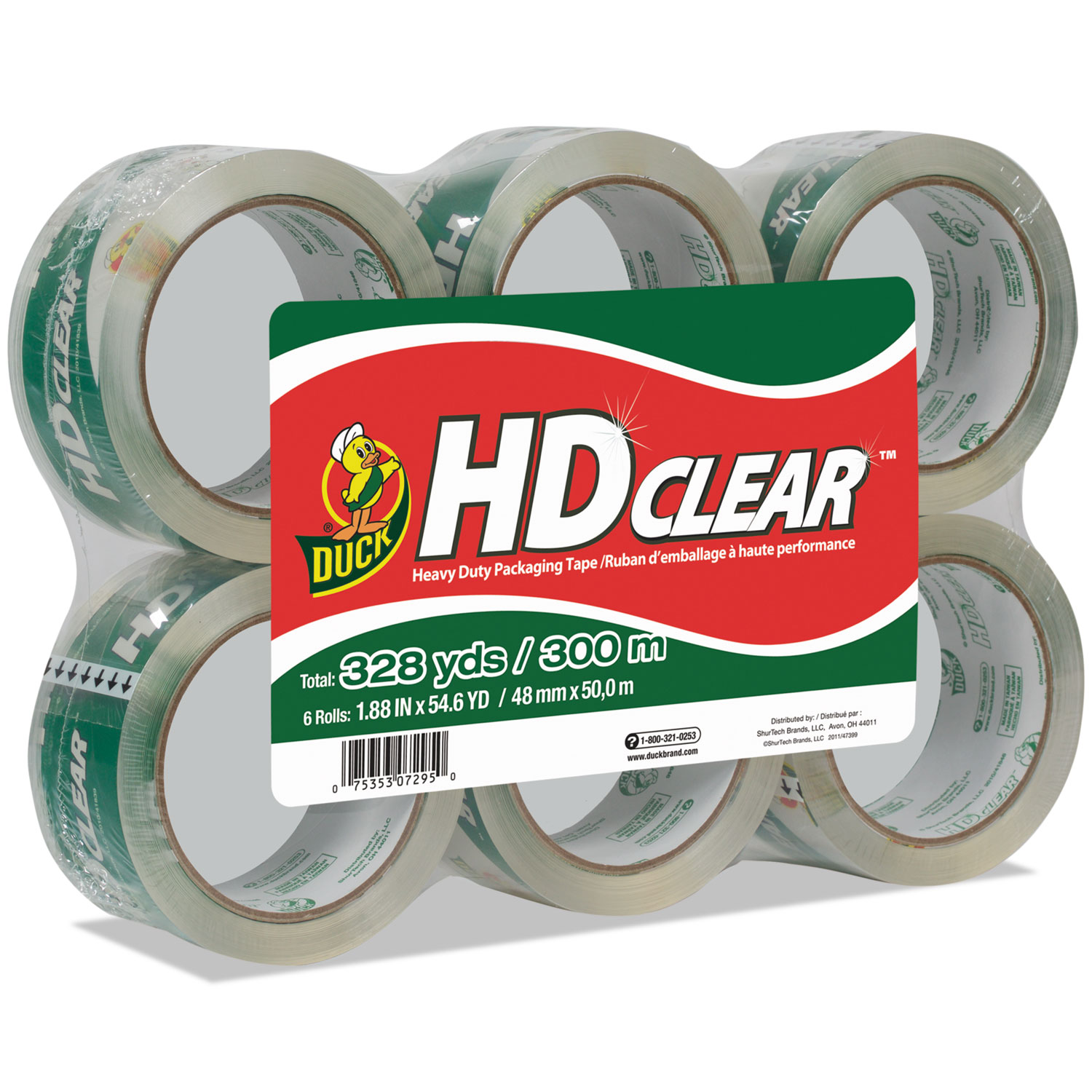 Heavy-Duty Carton Packaging Tape, 1.88 x 55yds, Clear, 6 Rolls