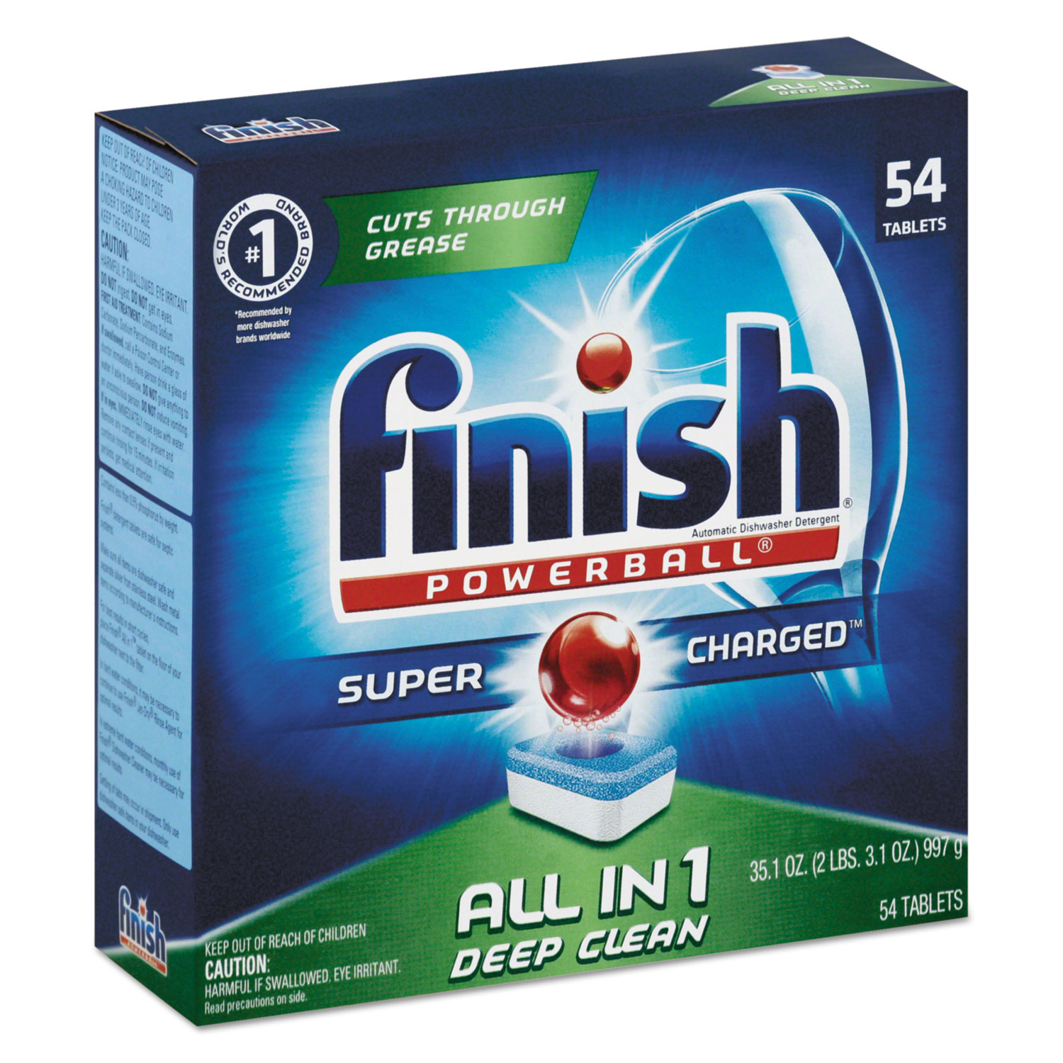 Powerball Dishwasher Tabs, Fresh Scent, 54/Box