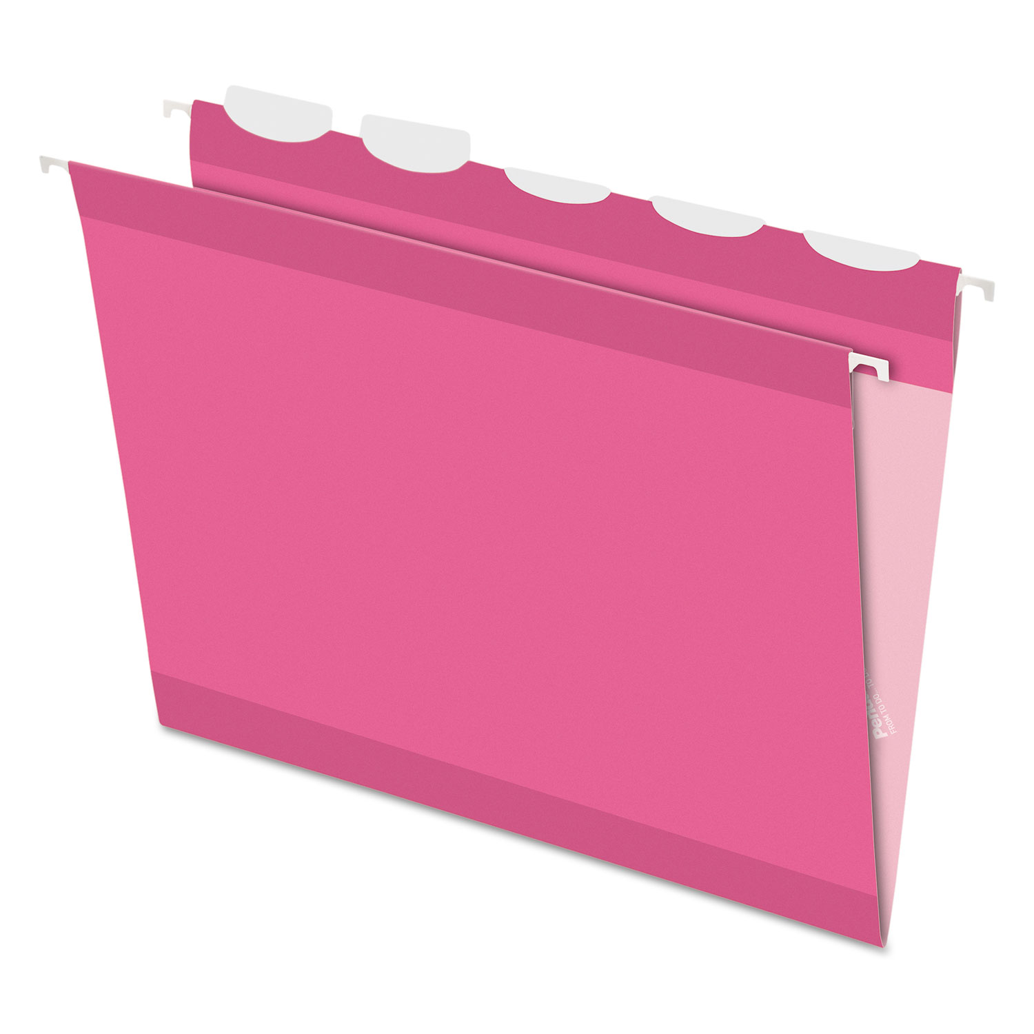 Colored Reinforced Hanging Folders, 1/5 Tab, Letter, Pink, 20/Box