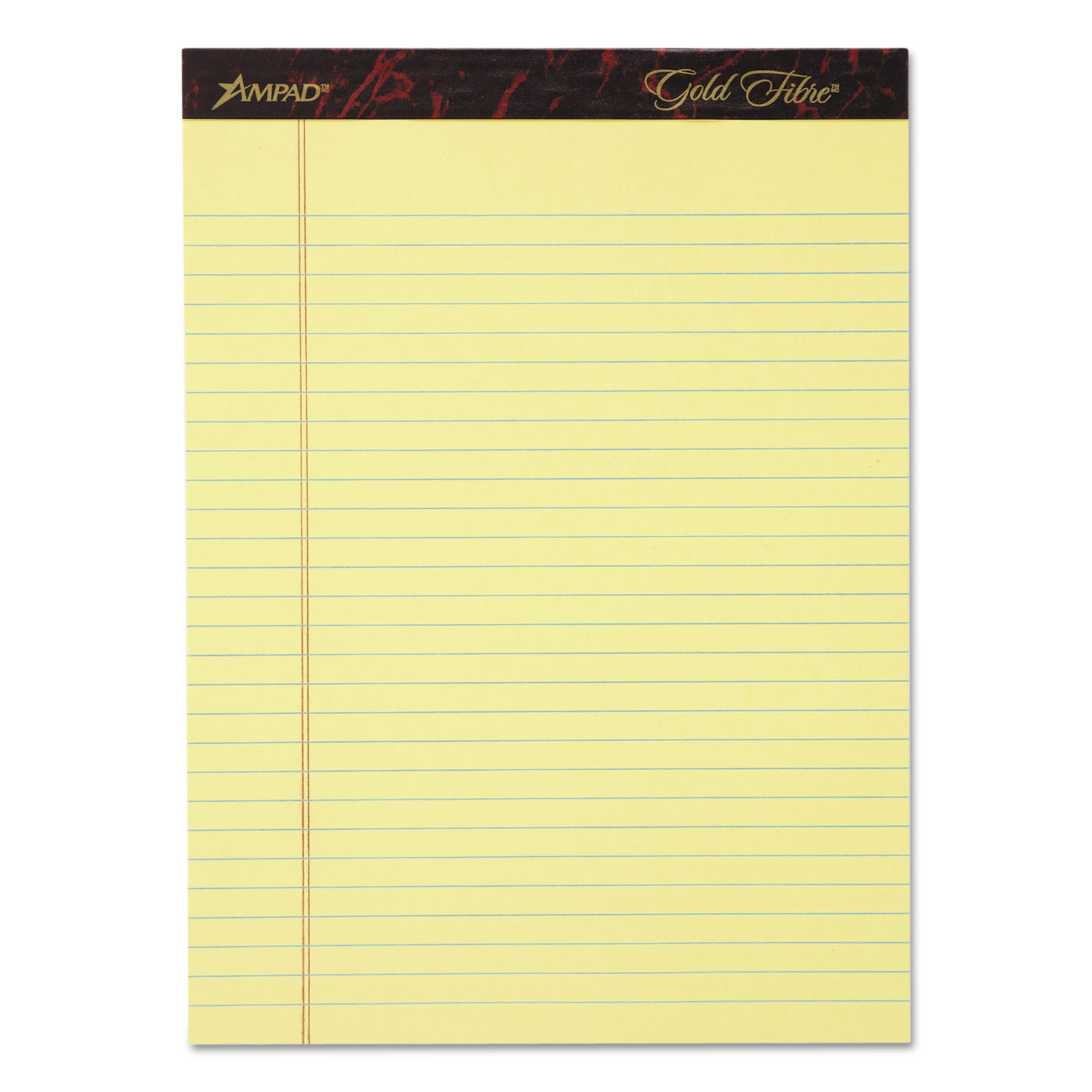  Ampad 20-032R Gold Fibre Writing Pads, Wide/Legal Rule, 8.5 x 11.75, Canary, 50 Sheets, 4/Pack (TOP20032) 