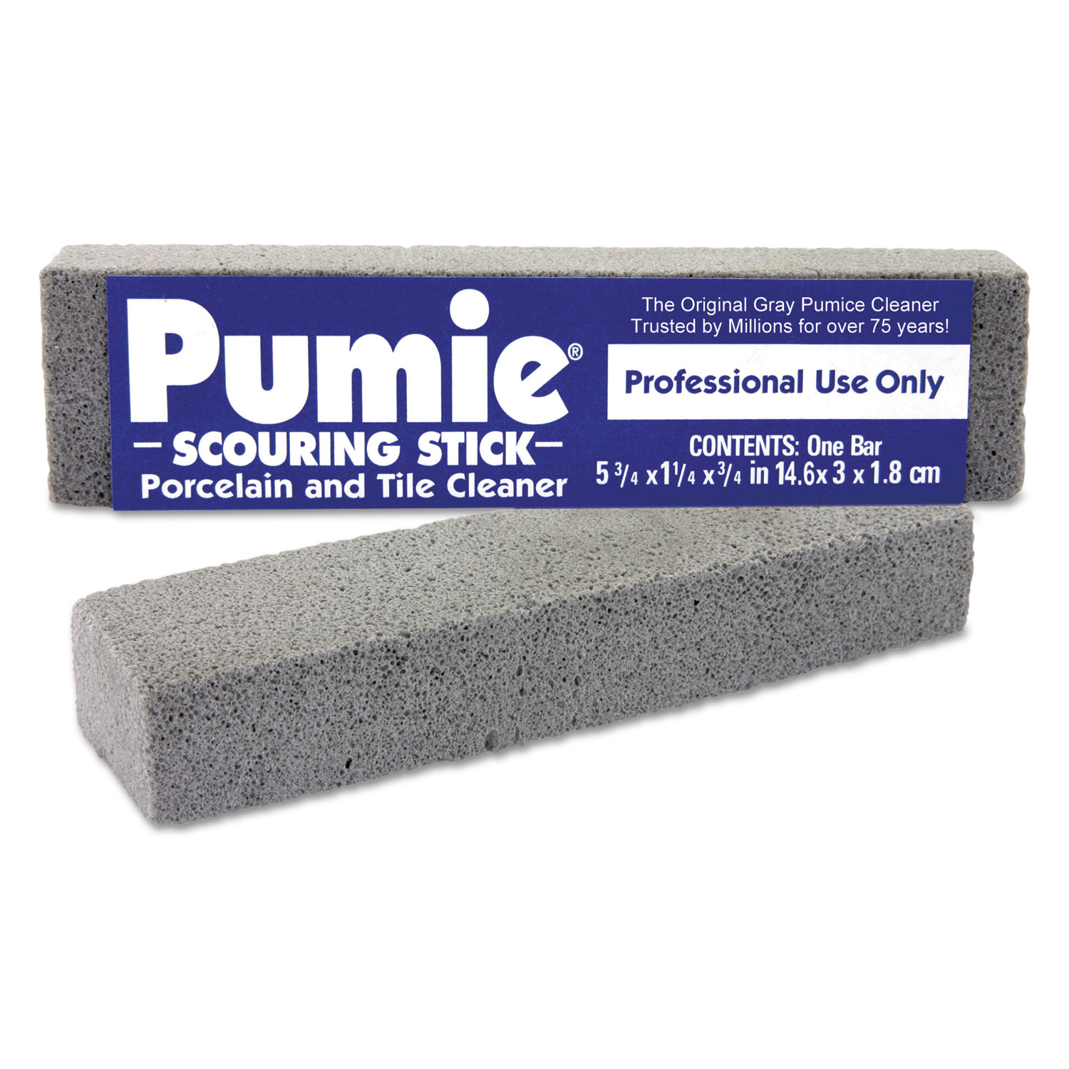  Pumie JAN-12 Scouring Stick, Pumie, Gray Pumice, 5 3/4 x 3/4 x 11/4, 12 per Box (UPM12) 