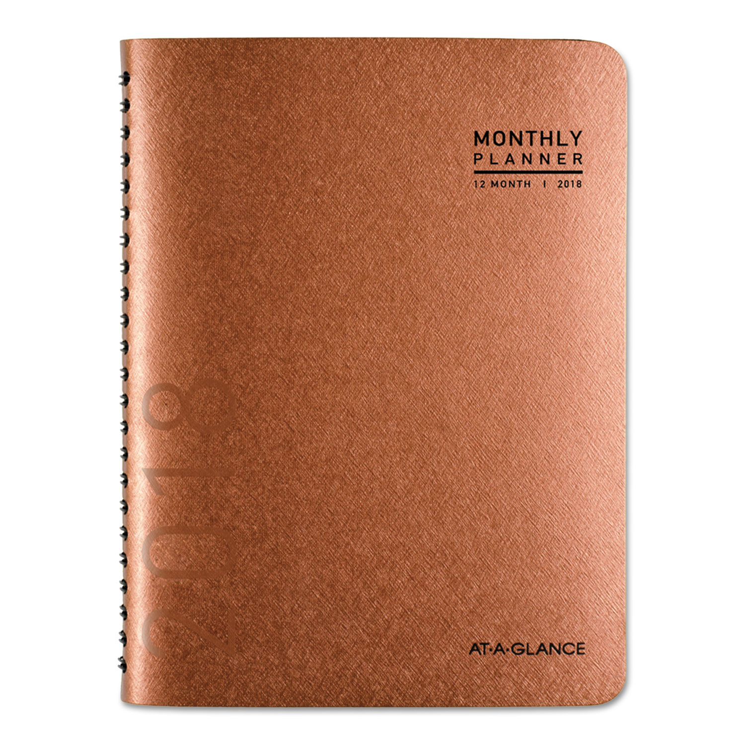 Contemporary Large Monthly Copper Planner, 8 7/8 x 11, Copper, 2018