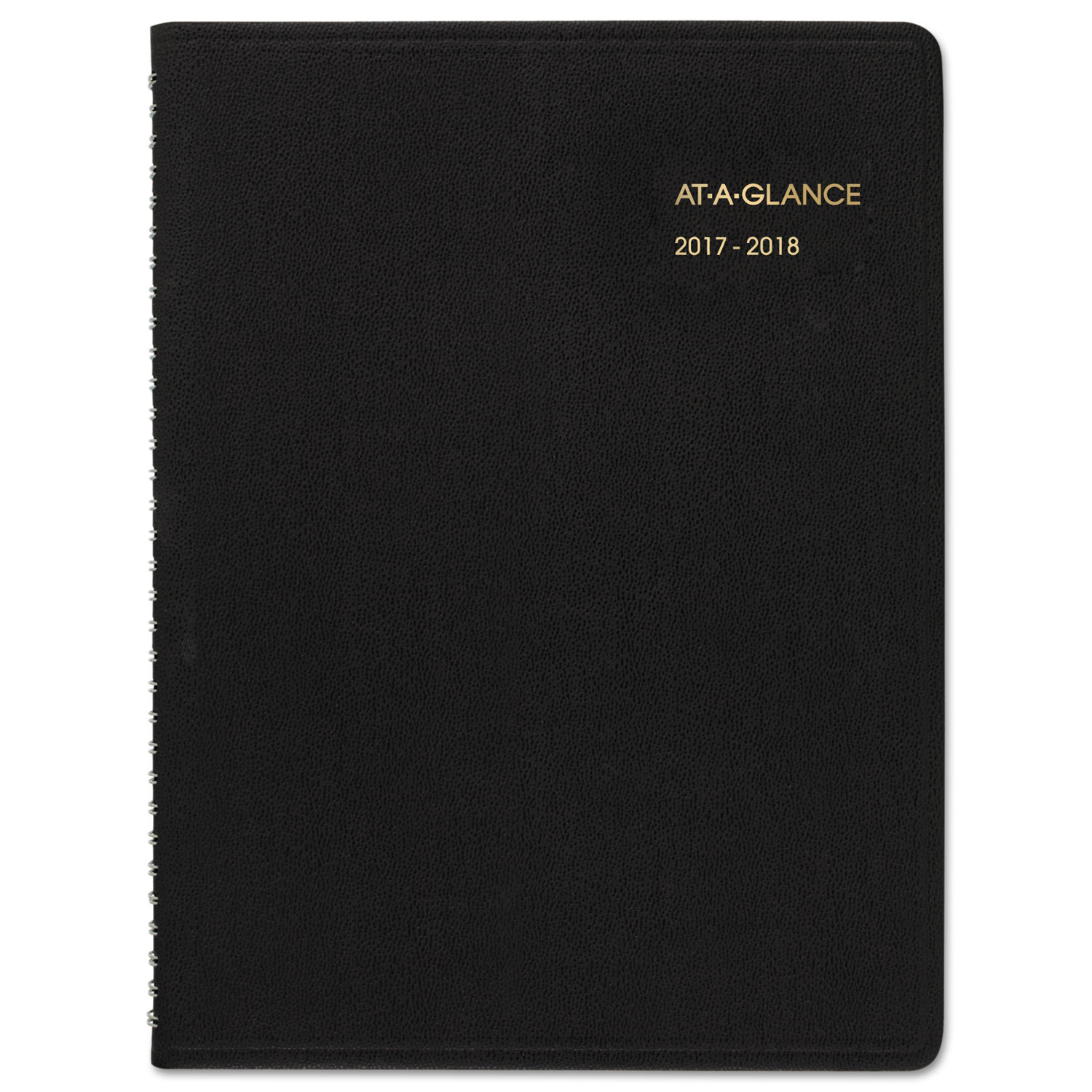 Weekly Appointment Book, Academic, 8 1/4 x 10 7/8, Black, 2017-2018
