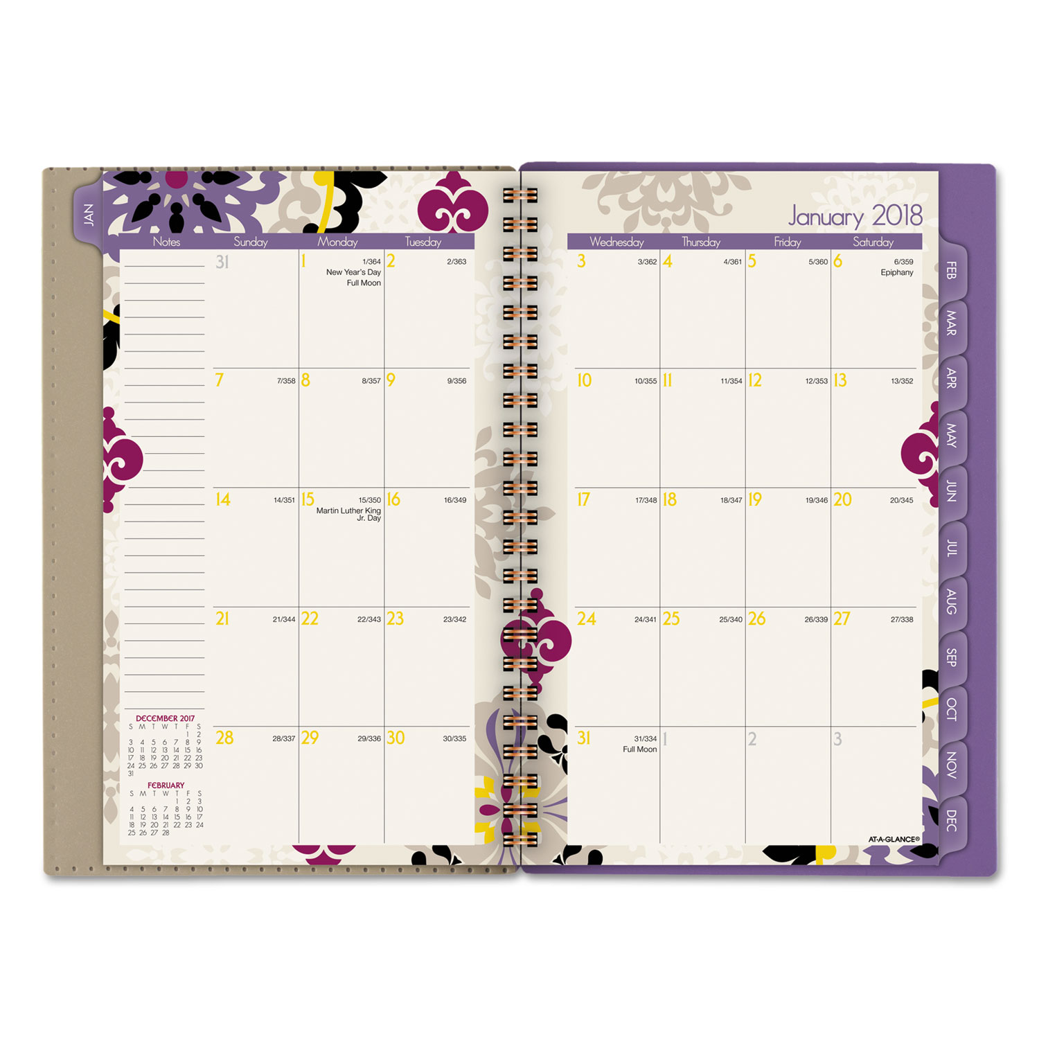 Vienna Weekly/Monthly Appointment Book, 4 7/8 x 8, Purple, 2018