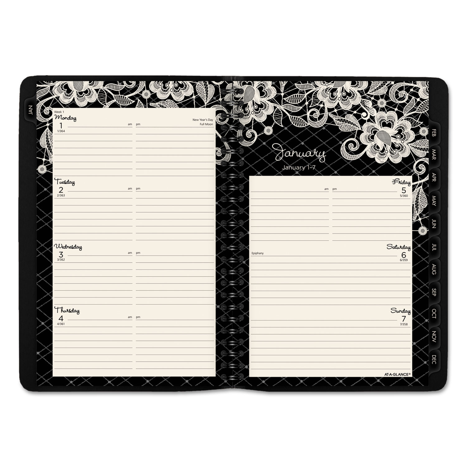 Lacey Desk Weekly/Monthly Planner, 6 1/4 x 9, 2018-2019