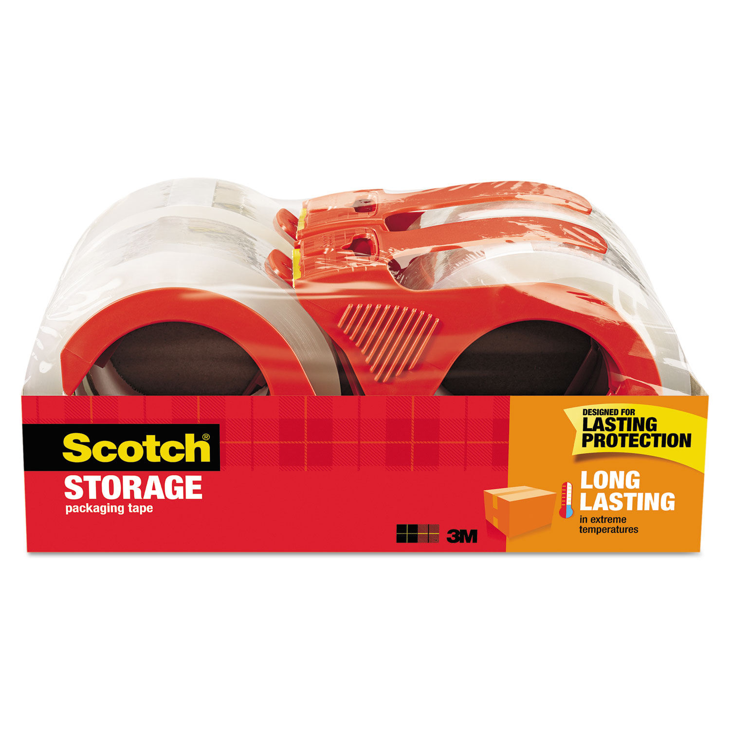  Scotch 3650S-4RD Storage Tape with Dispenser, 3 Core, 1.88 x 38.2 yds, Clear, 4/Pack (MMM3650S4RD) 