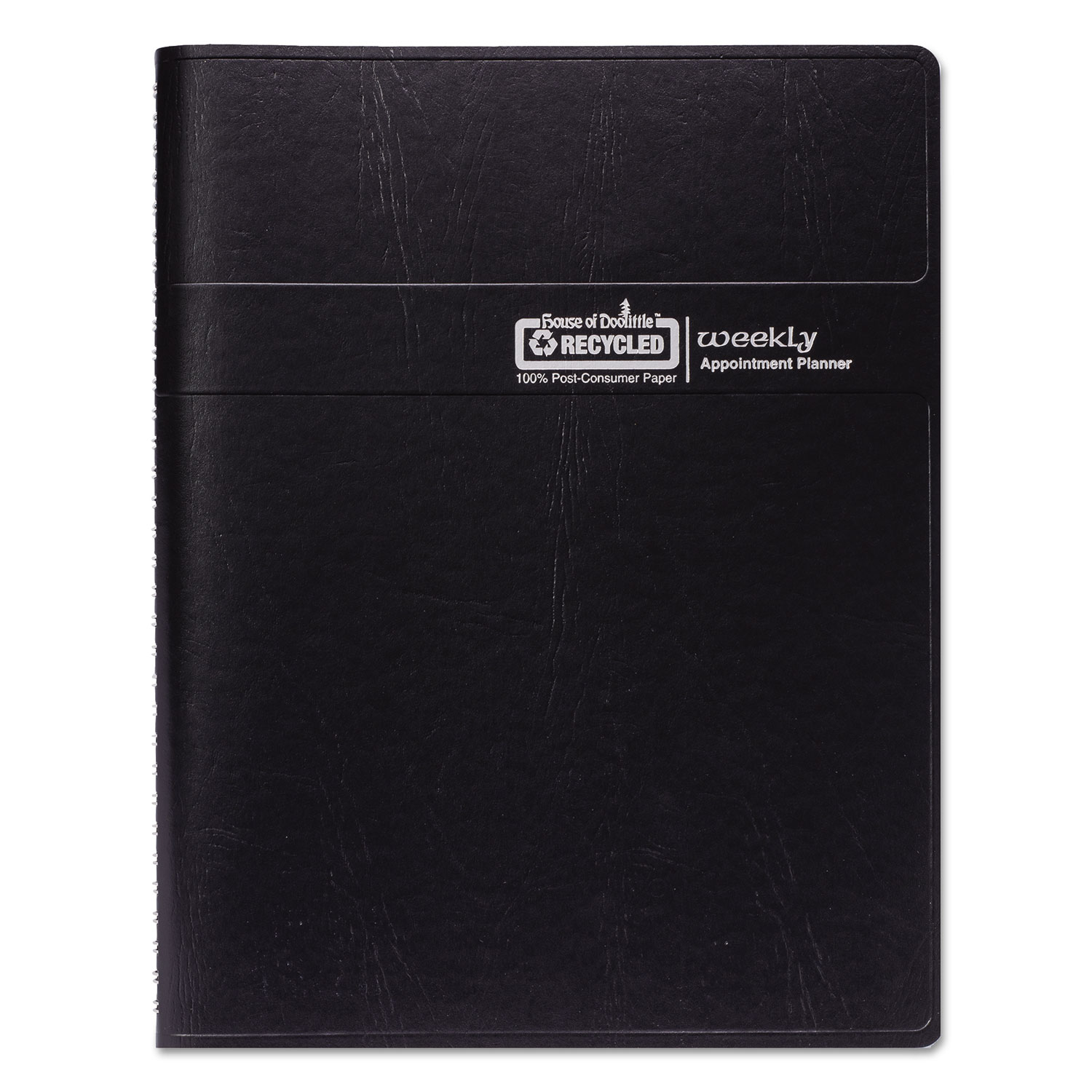Recycled Weekly Appointment Book, Ruled without Times, 6 7/8 x 8.75, Black, 2018