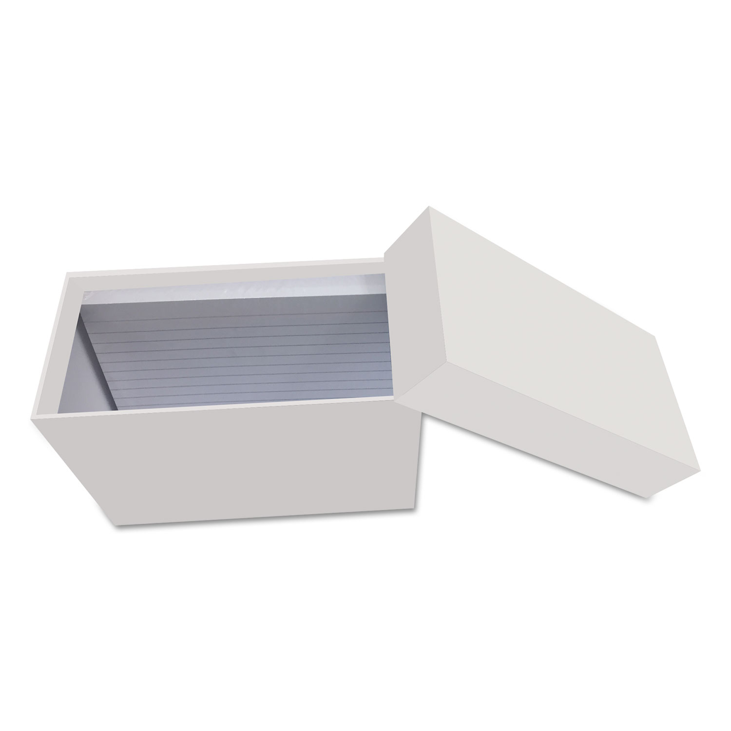 Index Card Box with 100 Ruled Index Cards, 3 x 5, Gray
