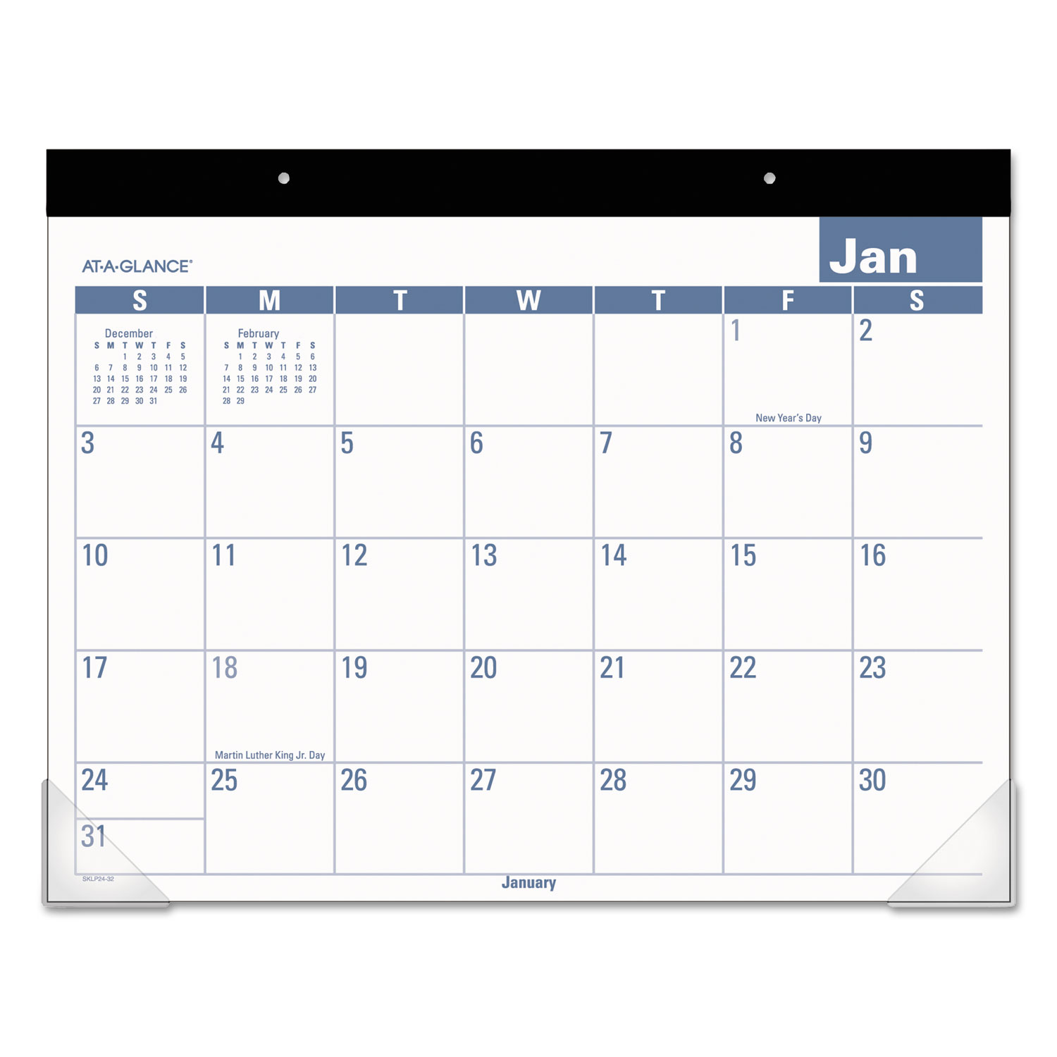 Easy-to-Read Monthly Desk Pad, 22 x 17, Easy-to-Read, 2018