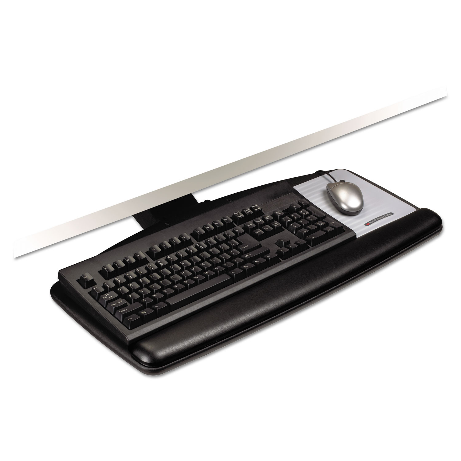  3M AKT60LE Knob Adjust Keyboard Tray With Standard Platform, 25.2w x 12d, Black (MMMAKT60LE) 