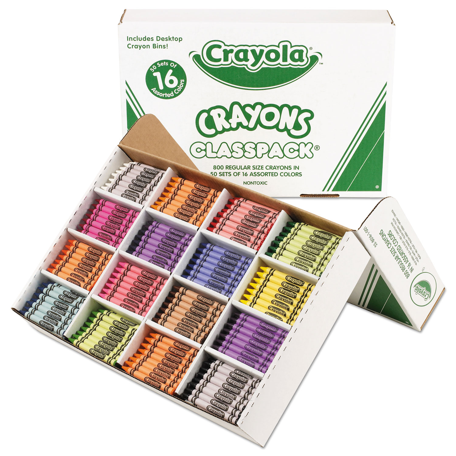 Crayola 528016 Classpack Regular Crayons, 16 Colors, 800/BX (CYO528016) 