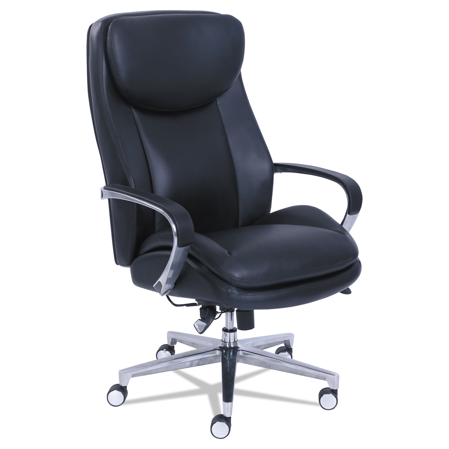  La-Z-Boy 48956 Commercial 2000 Big and Tall Executive Chair with Dynamic Lumbar Support, Up to 400 lbs., Black Seat/Back, Silver Base (LZB48956) 