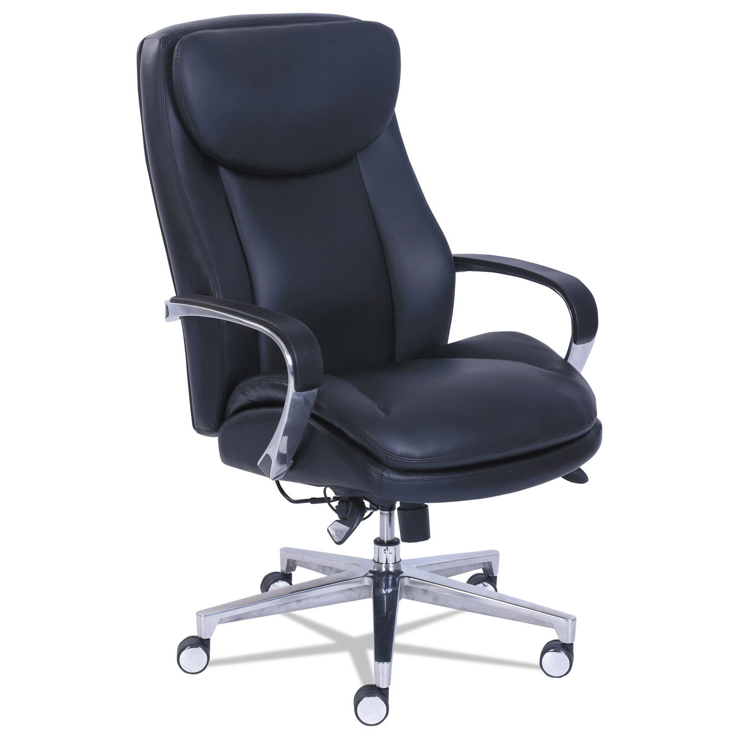  La-Z-Boy 48957 Commercial 2000 High-Back Executive Chair with Dynamic Lumbar Support, Supports up to 300 lbs., Black Seat/Back, Silver Base (LZB48957) 
