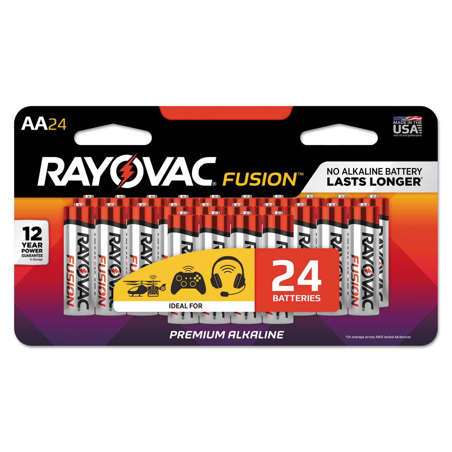 Fusion Advanced Alkaline Batteries, AA, 24/Pack