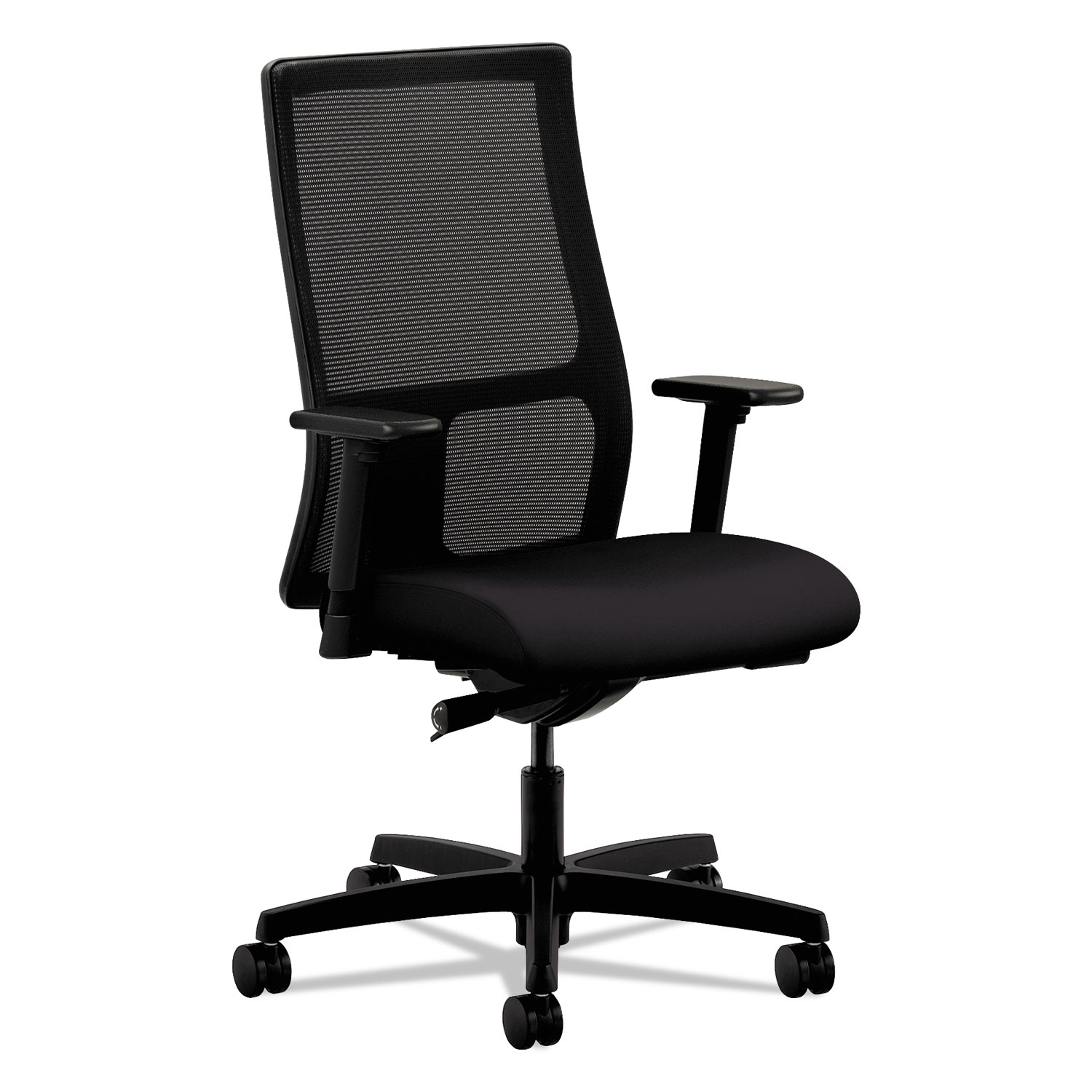  HON HIWM2.A.H.M.CU10.T.SB Ignition Series Mesh Mid-Back Work Chair, Supports up to 300 lbs., Black Seat/Black Back, Black Base (HONIW103CU10) 