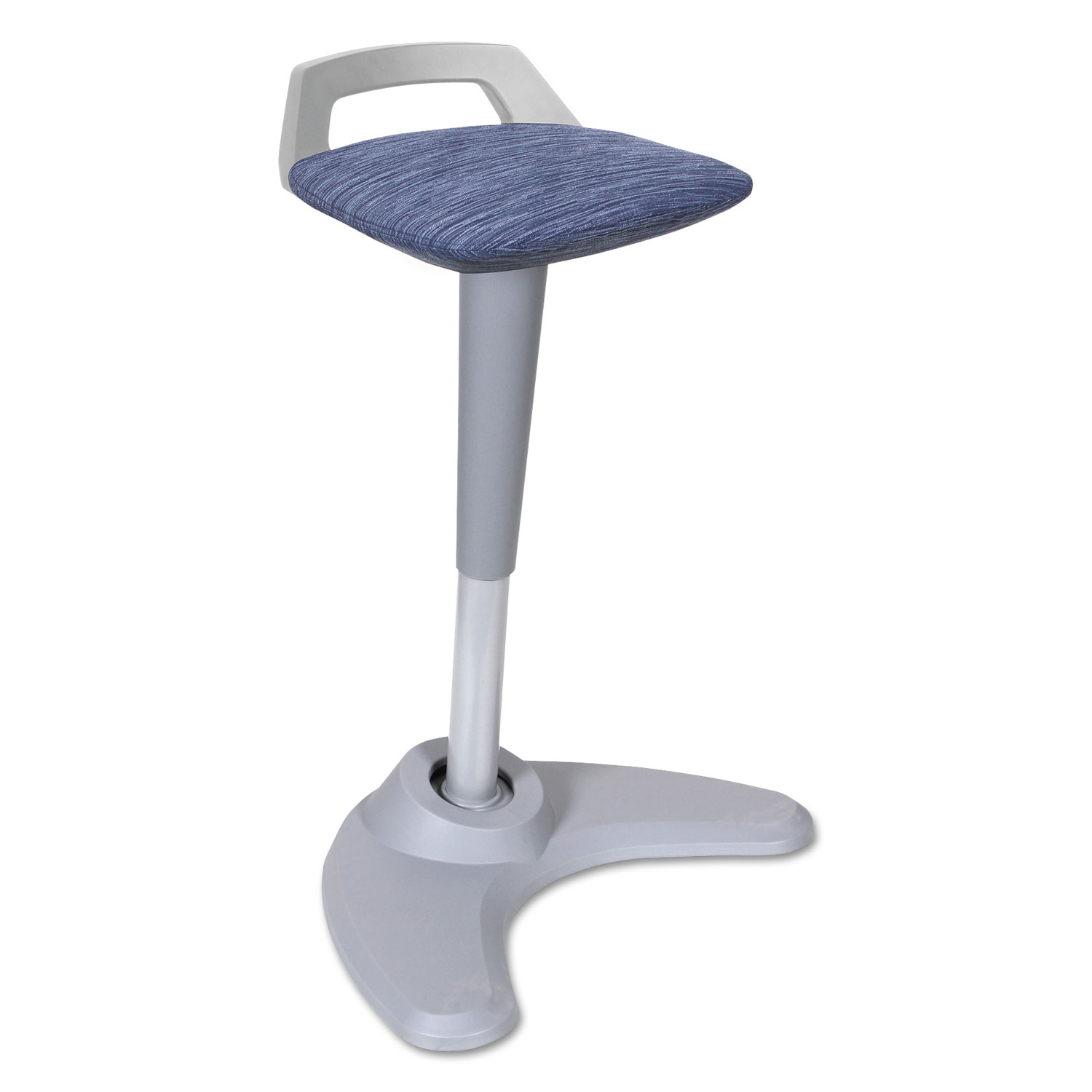 AdaptivErgo Sit to Stand Perch Stool, Blue with Silver Base