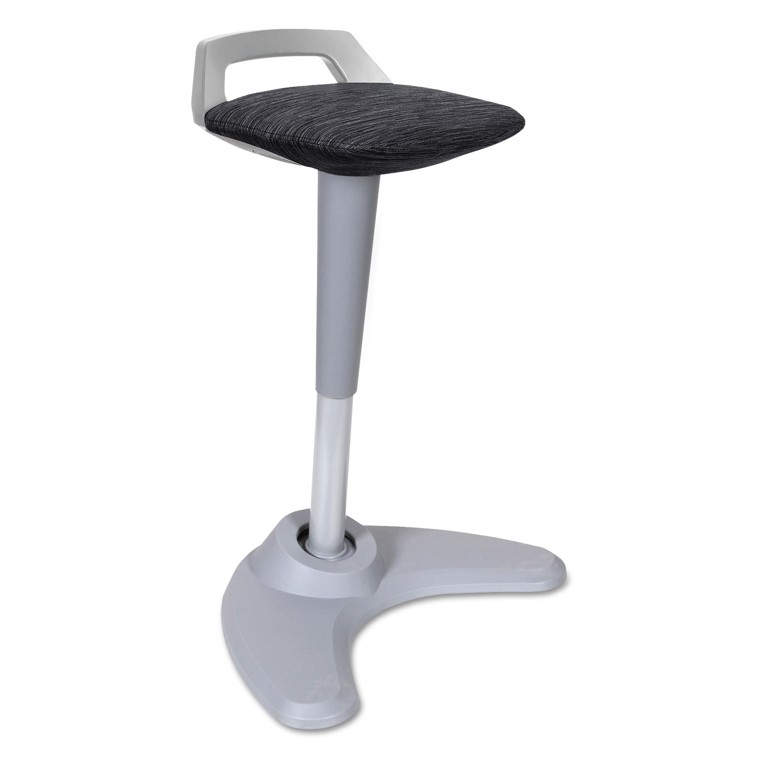 AdaptivErgo Sit to Stand Perch Stool, Black with Silver Base