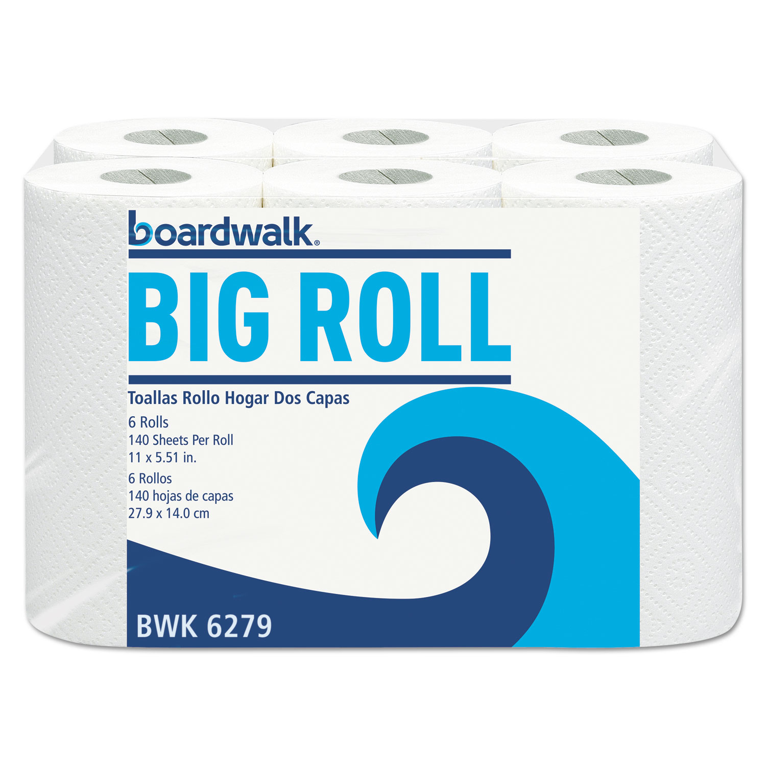  Boardwalk 6279CT Office Packs Perforated Paper Towel Rolls, 2-Ply, White, 5.5x11, 140/Roll, 24/Ct (BWK6279CT) 