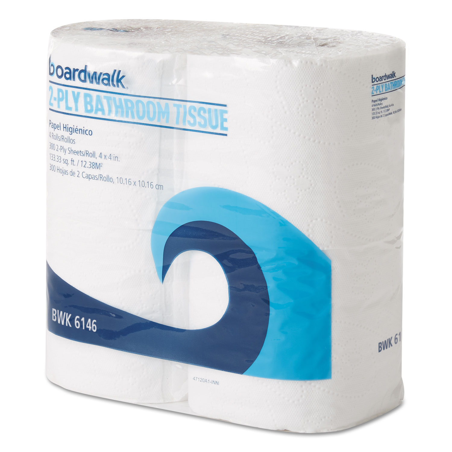  Boardwalk 7120 Office Packs Standard Bathroom Tissue, Septic Safe, 2-Ply, White, 300 Sheets/Roll, 24 Rolls/Carton (BWK6146) 