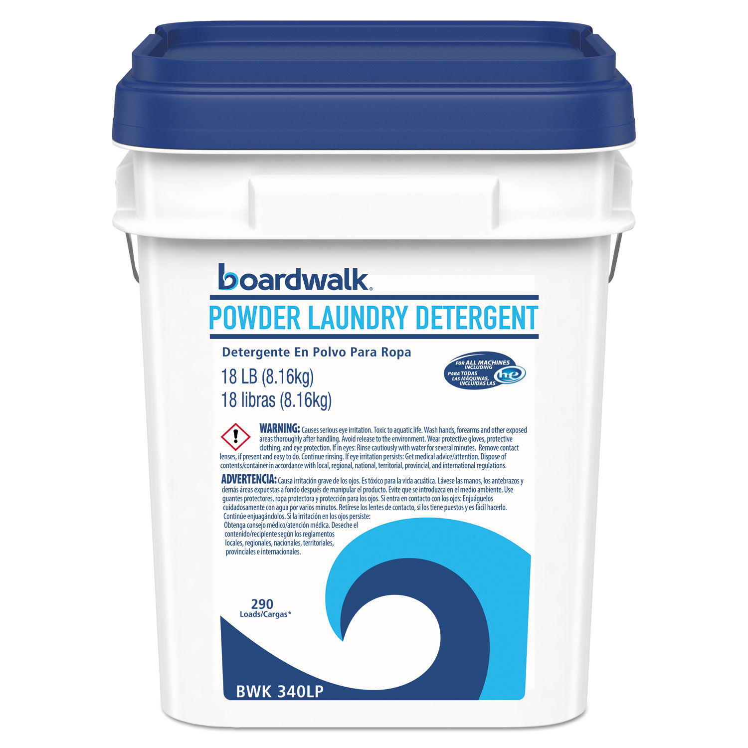  Boardwalk BWK340LP Laundry Detergent Powder, Crisp Clean Scent, 18  lb Pail (BWK340LP) 
