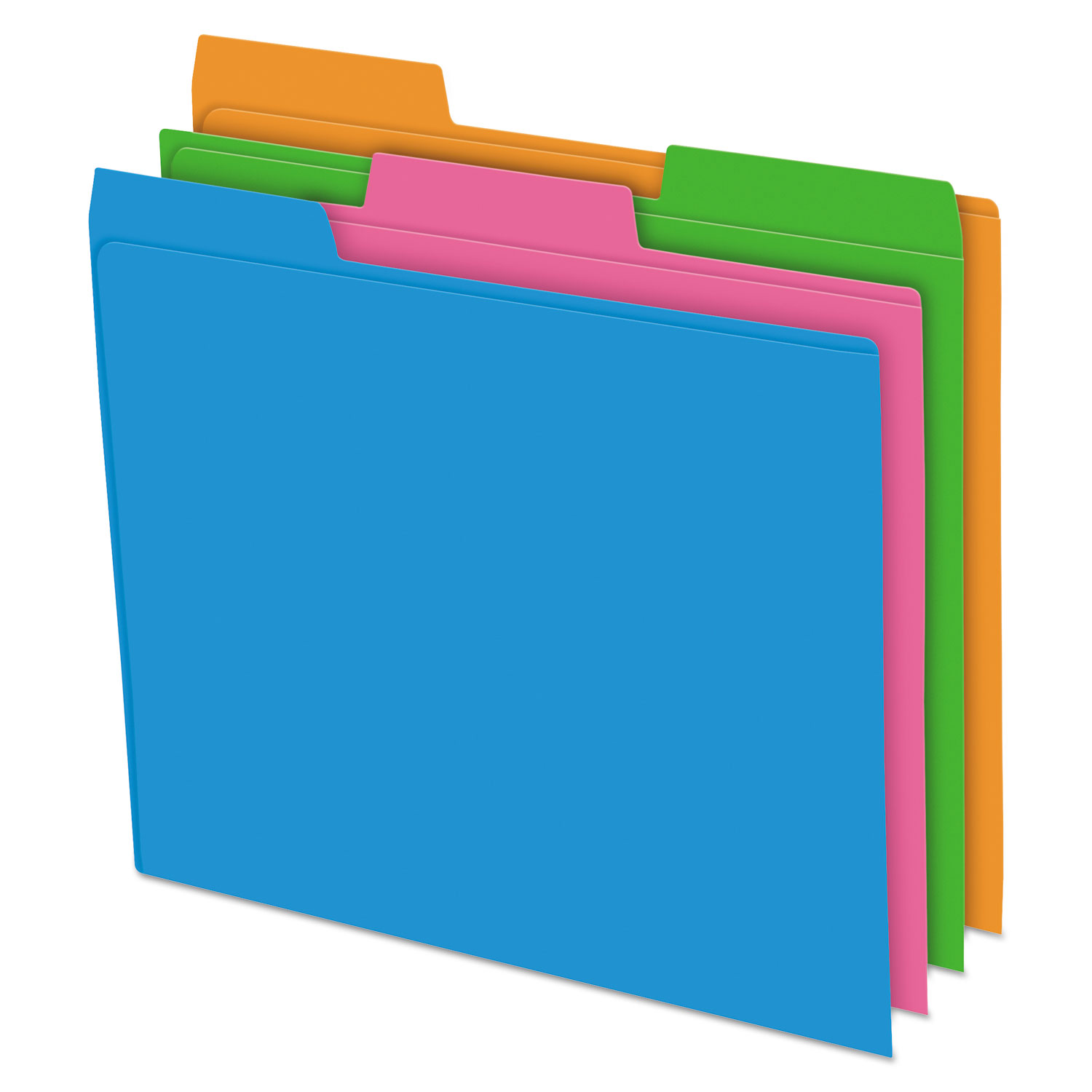  Pendaflex 40528 Glow Poly File Folders, 1/3-Cut Tabs, Letter Size, Assorted, 12/Pack (PFX40528) 