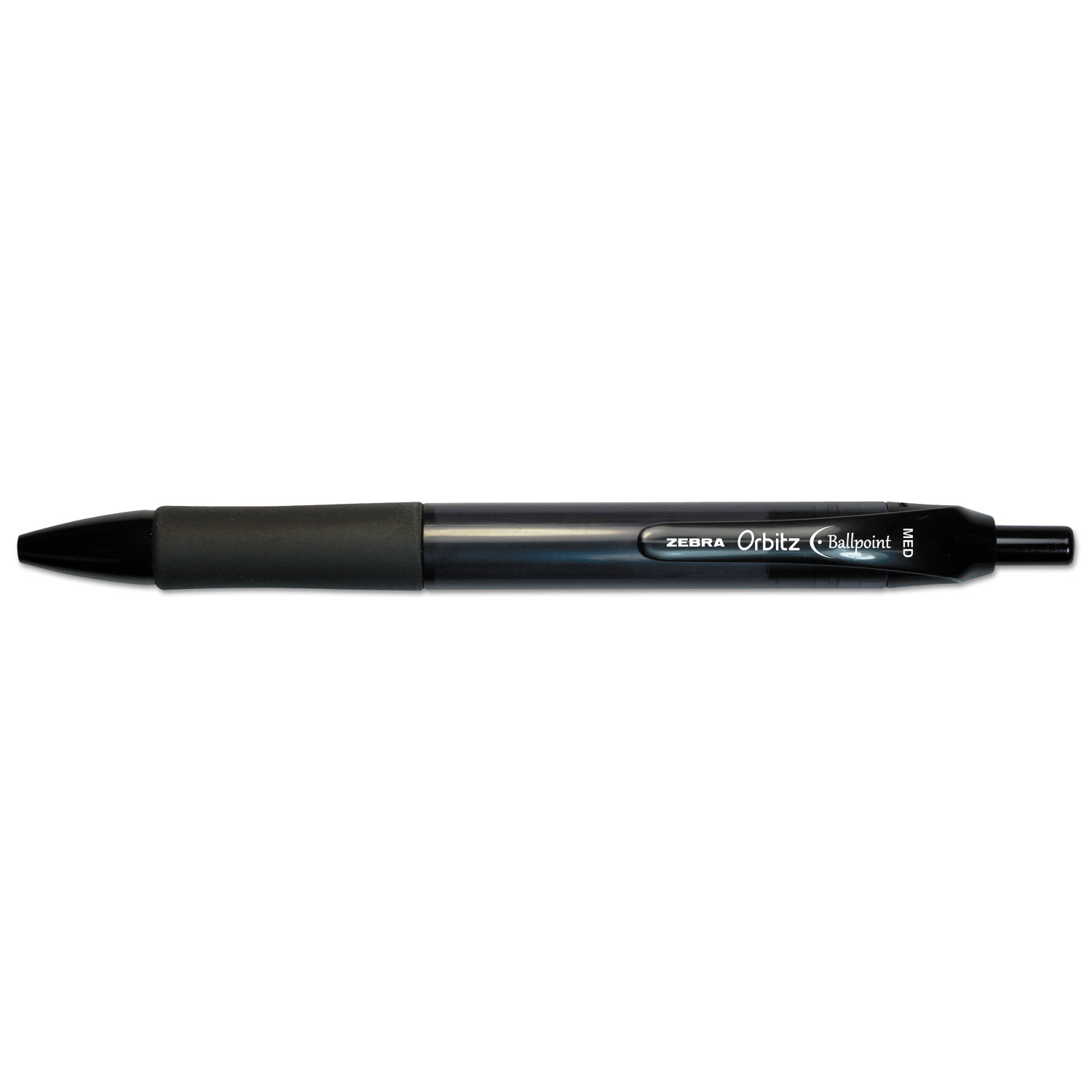  Zebra 21310 Orbitz Retractable Ballpoint Pen, 1.6mm, Black Ink, Gray/Black Barrel, Dozen (ZEB21310) 