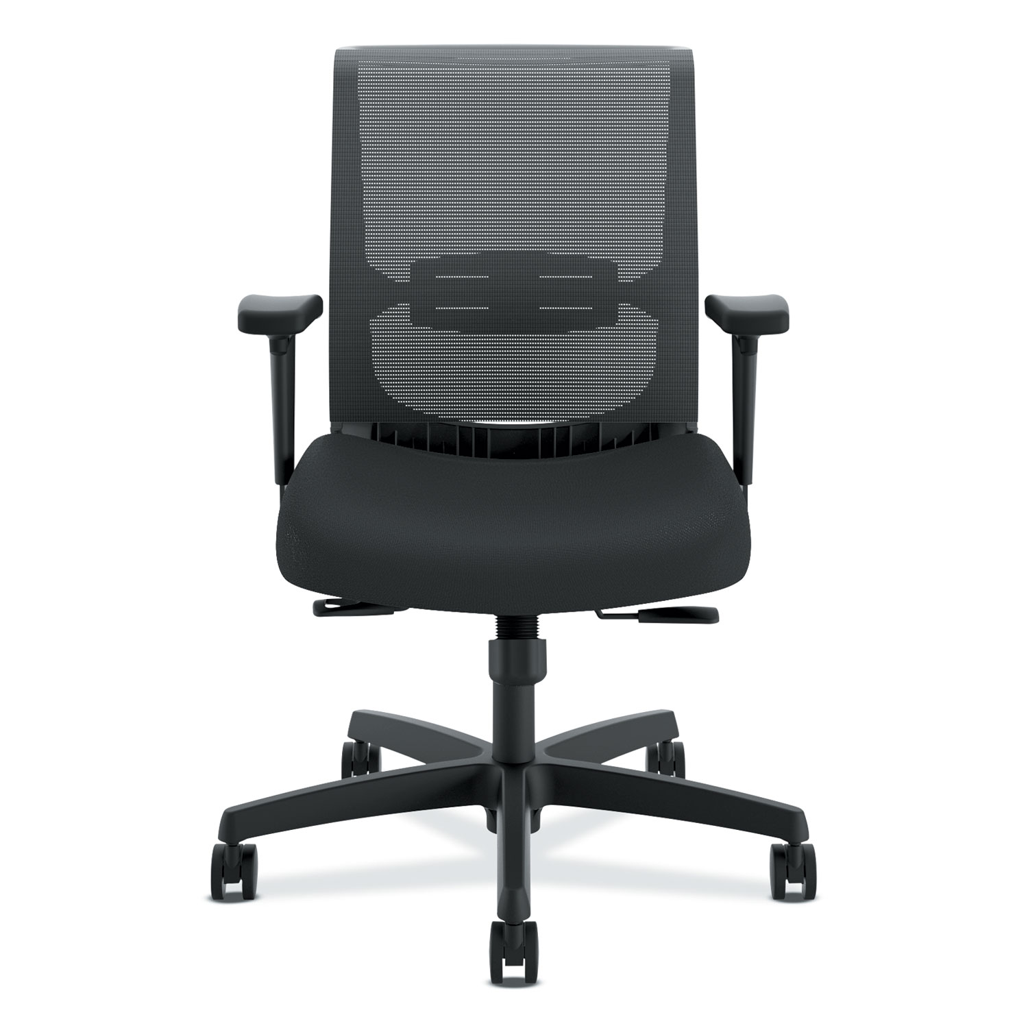 Convergence Chair, Adjustable Arms, Black Fabric/Black Plastic