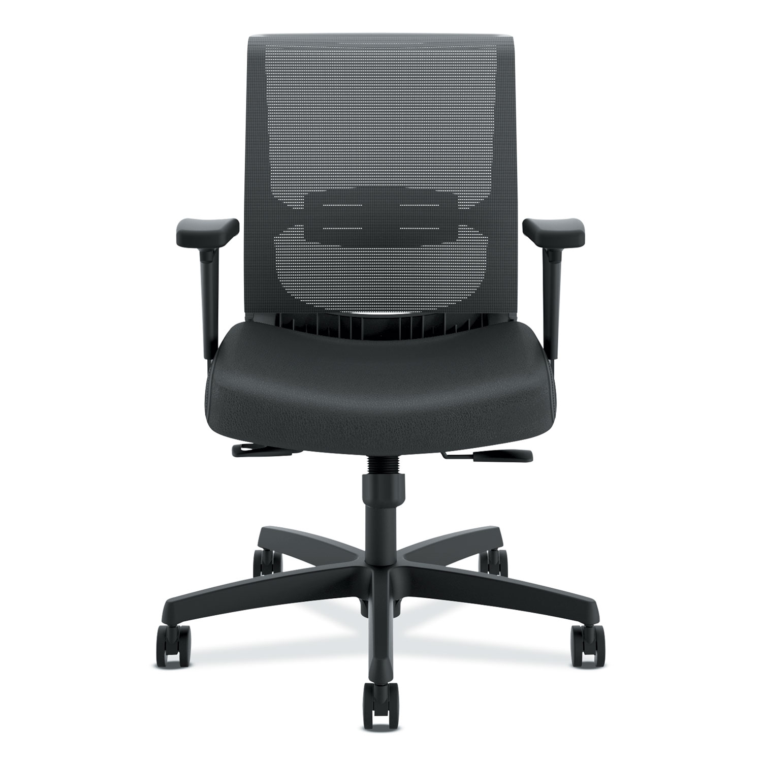 Convergence Mid-Back Task Chair with Syncho-Tilt Control, Supports up to 250 lbs., Black Seat, Black Back, Black Base