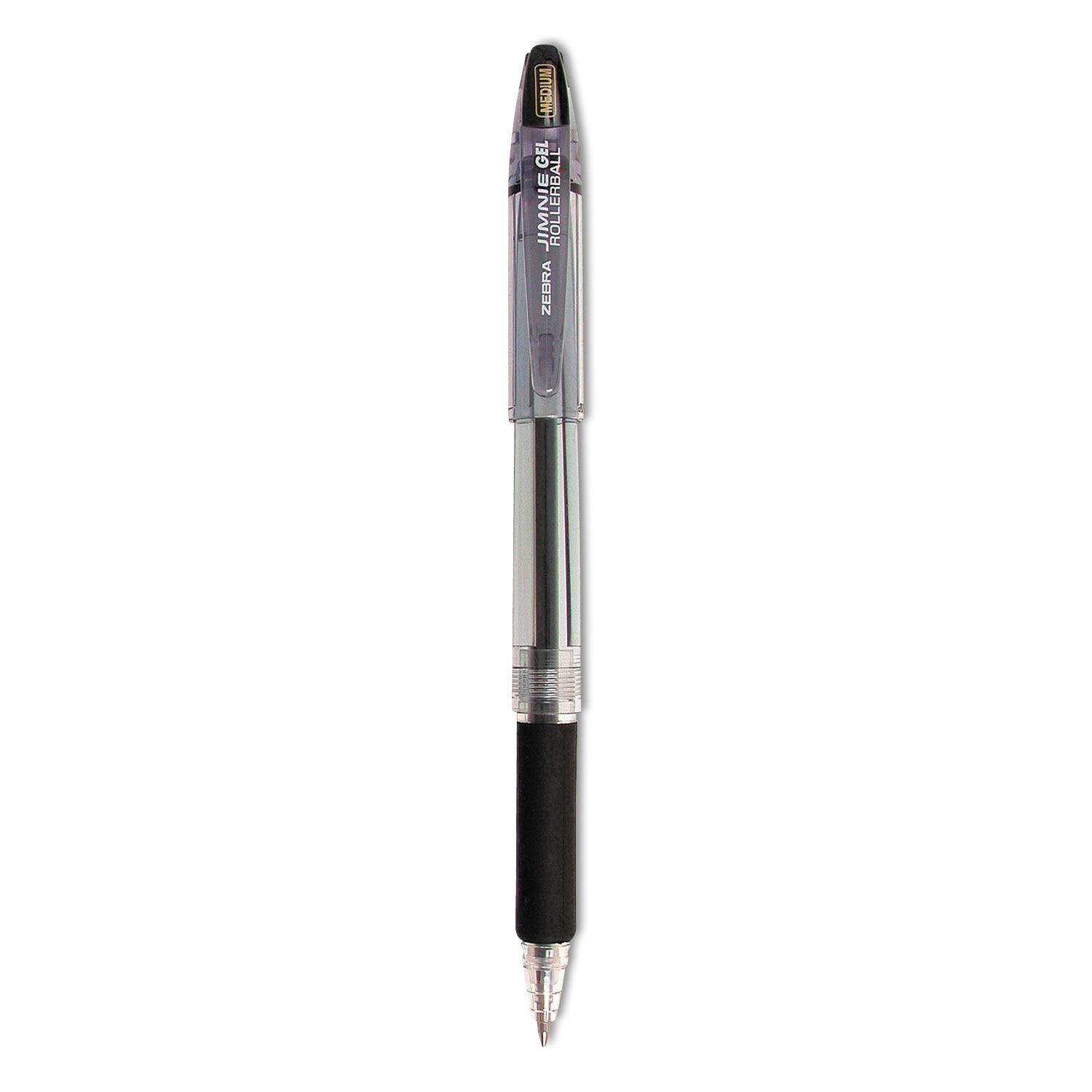  Zebra 44110 Jimnie Stick Gel Pen, Medium 0.7mm, Black Ink, Smoke Barrel, Dozen (ZEB44110) 