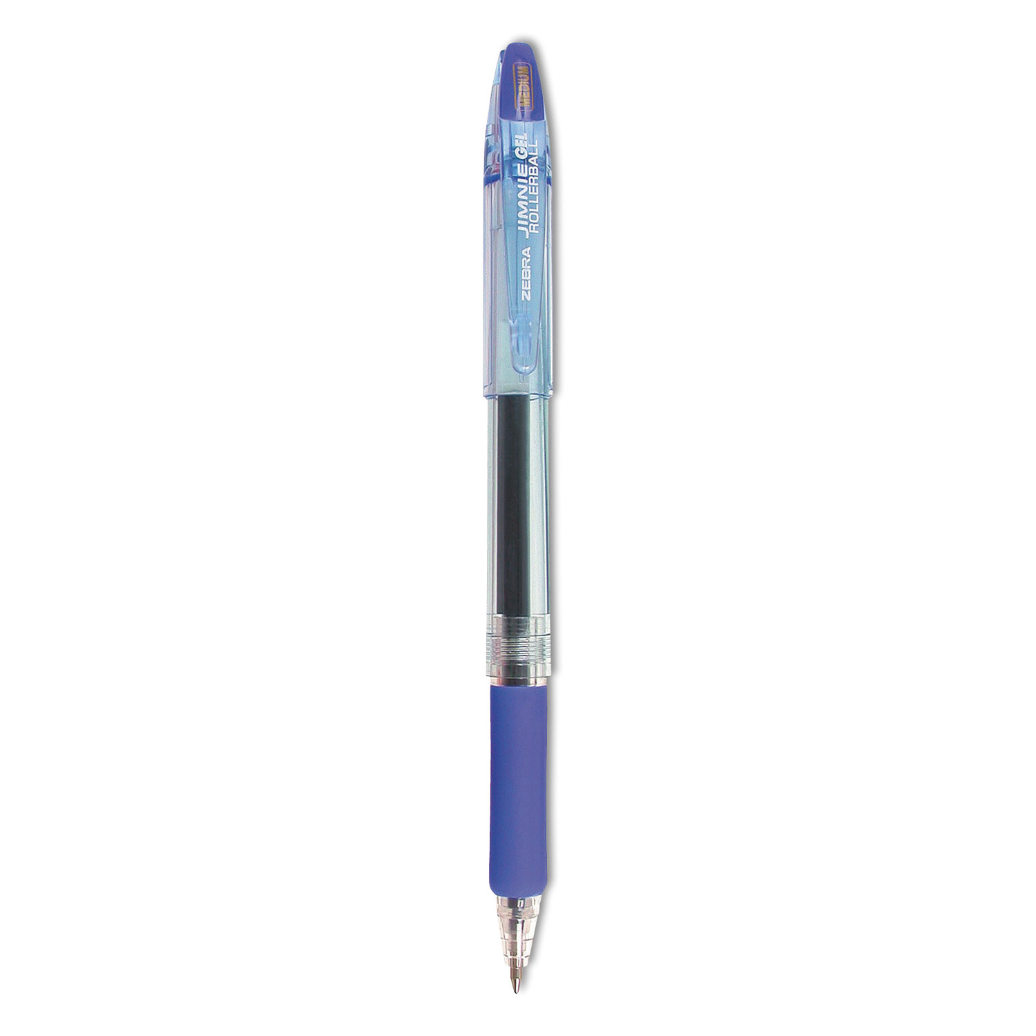  Zebra 44120 Jimnie Stick Gel Pen, Medium 0.7mm, Blue Ink, Smoke Barrel, Dozen (ZEB44120) 
