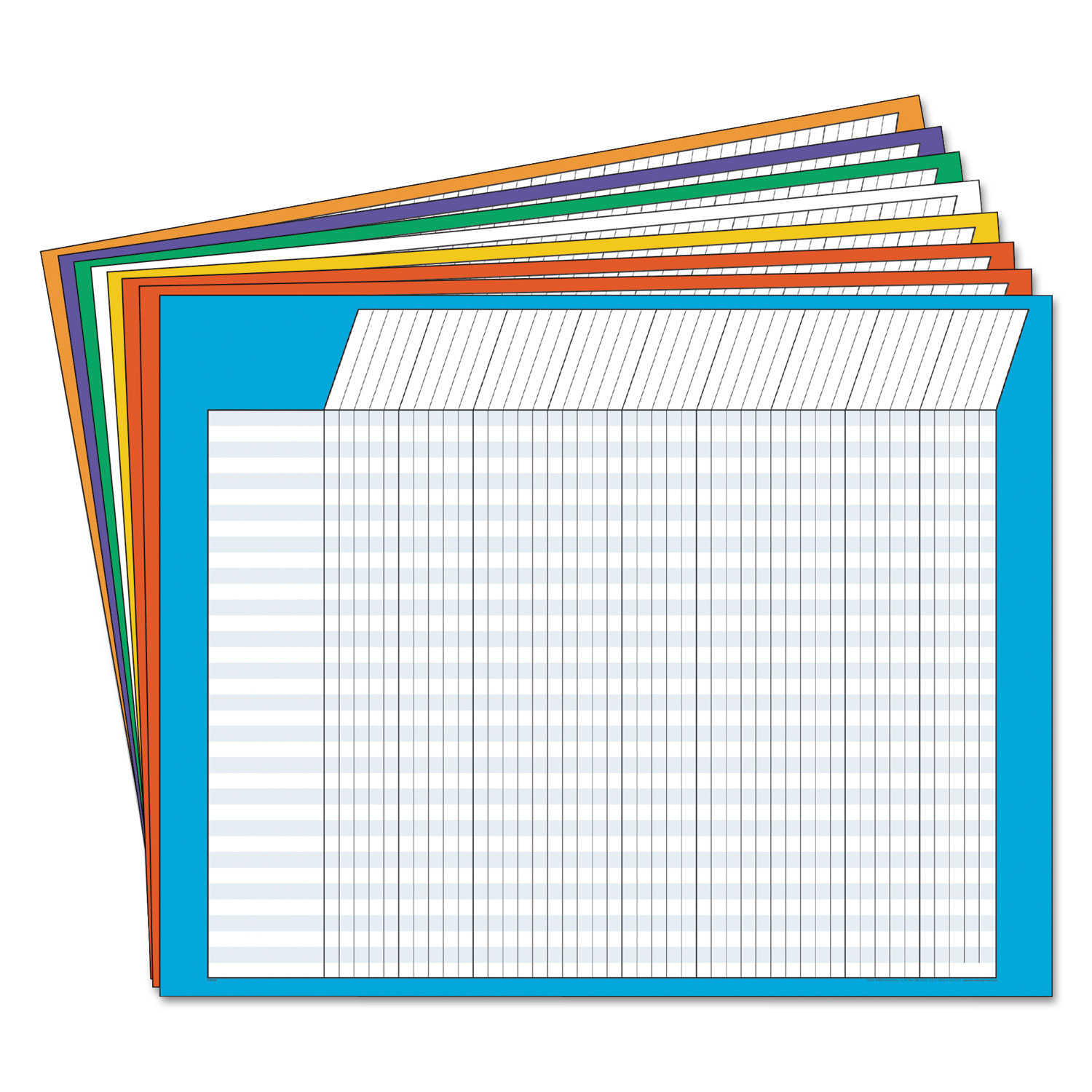 Horizontal Incentive Chart Pack, 28w x 22h, Assorted Colors, 8/Pack