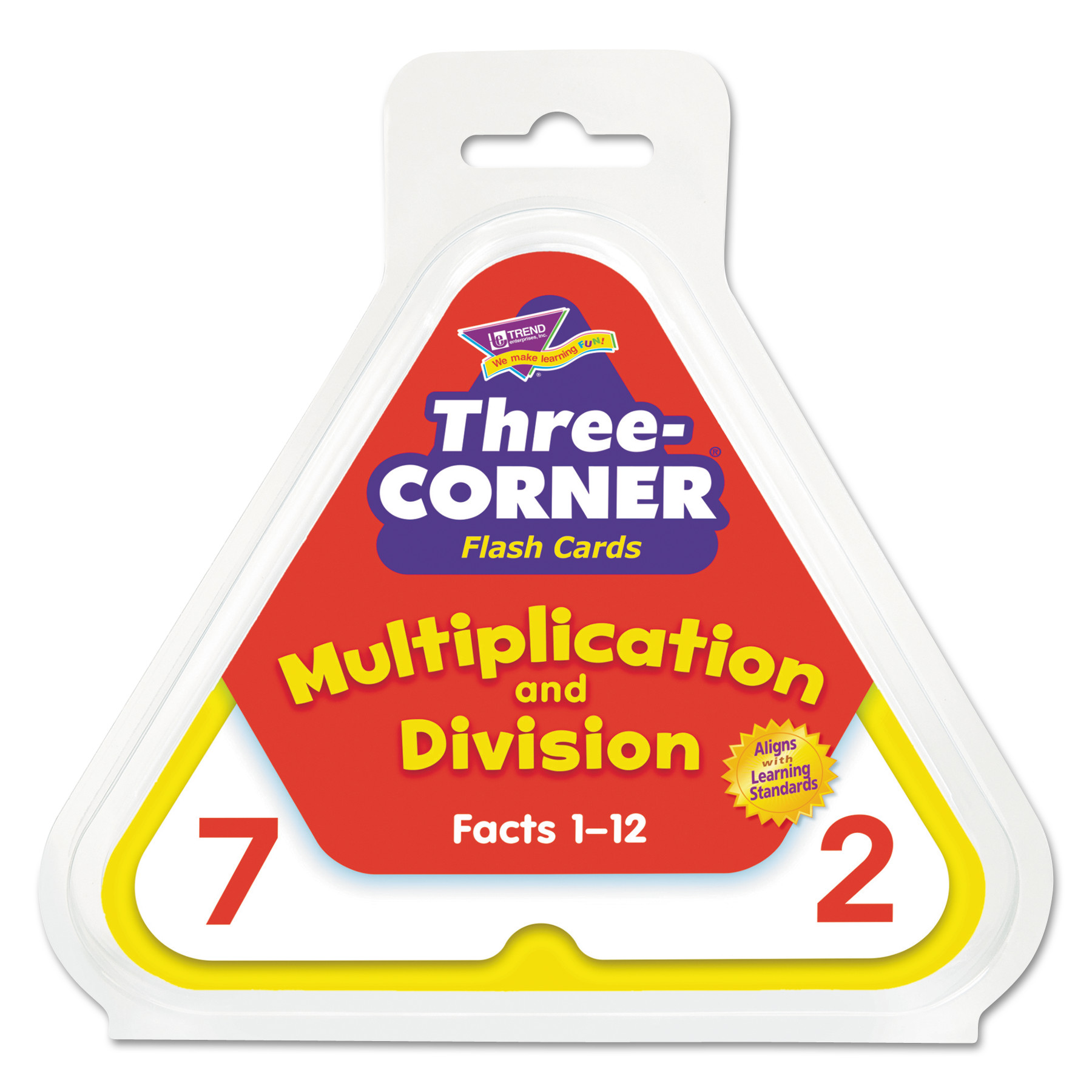 Multiplication/Division Three-Corner Flash Cards, 8 & Up, 48/Set