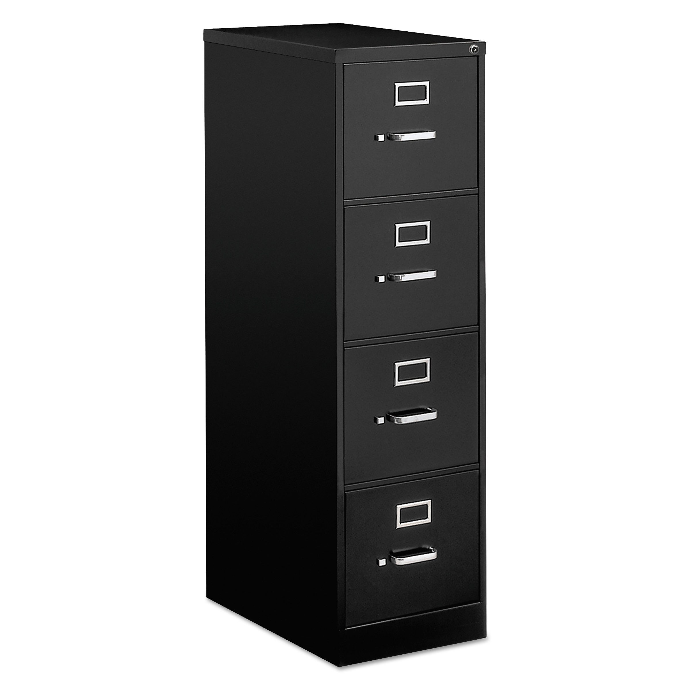  Alera VF1552BL Four-Drawer Economy Vertical File Cabinet, Letter, 15w x 25d x 52h, Black (ALEVF1552BL) 