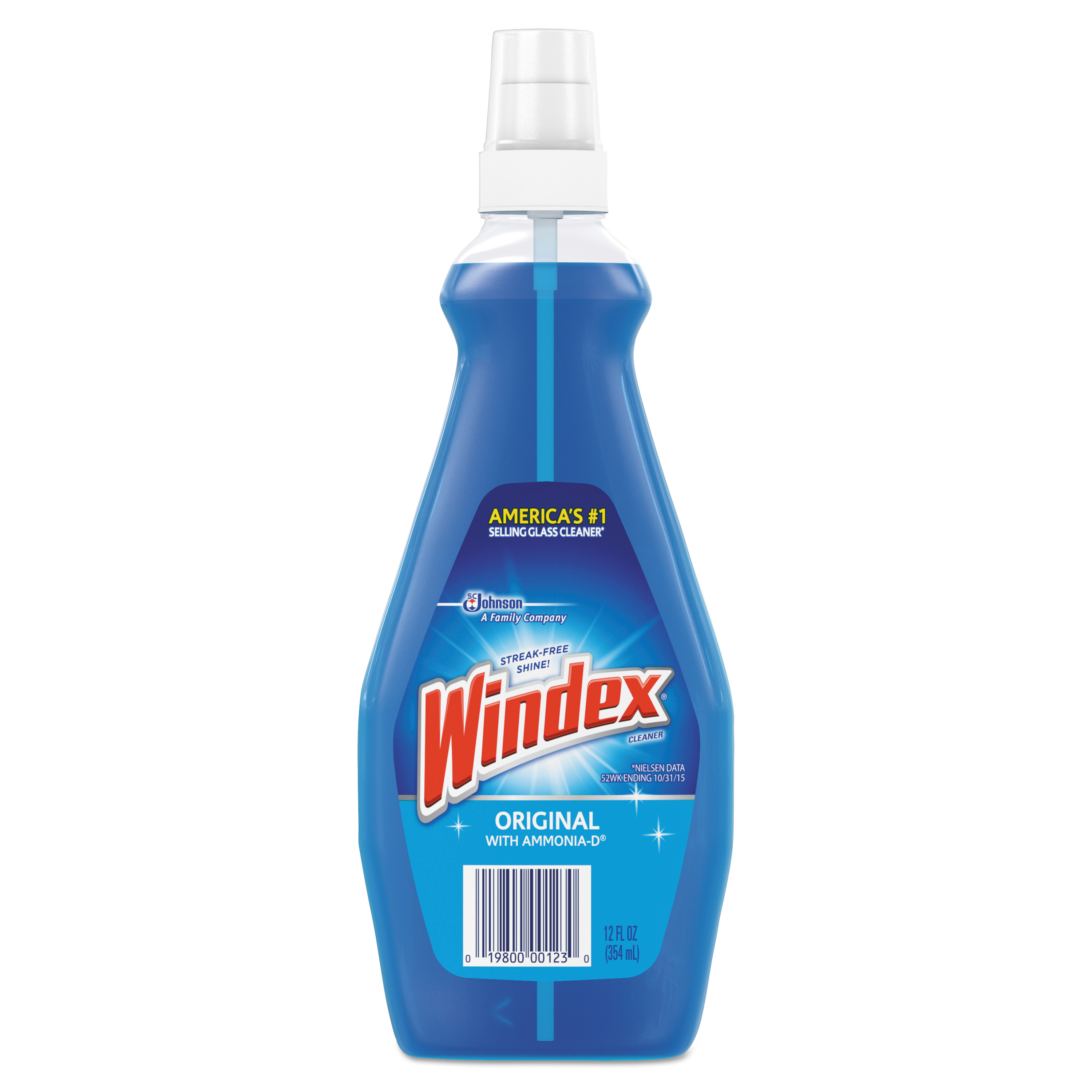  Windex 60123 RTU Ammonia-D Glass Cleaner, Neutral, 12oz, Pump Bottle, 12/Carton (SJN060123) 