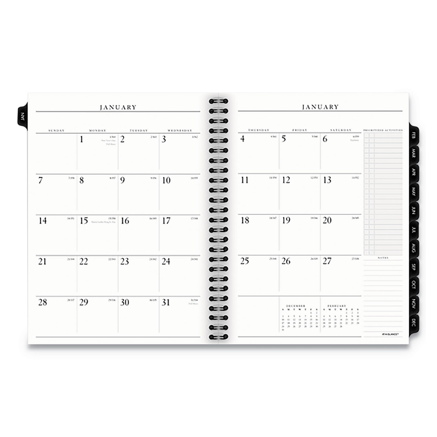Executive Monthly Planner Refill, 6 5/8 x 8 3/4, White, 2018