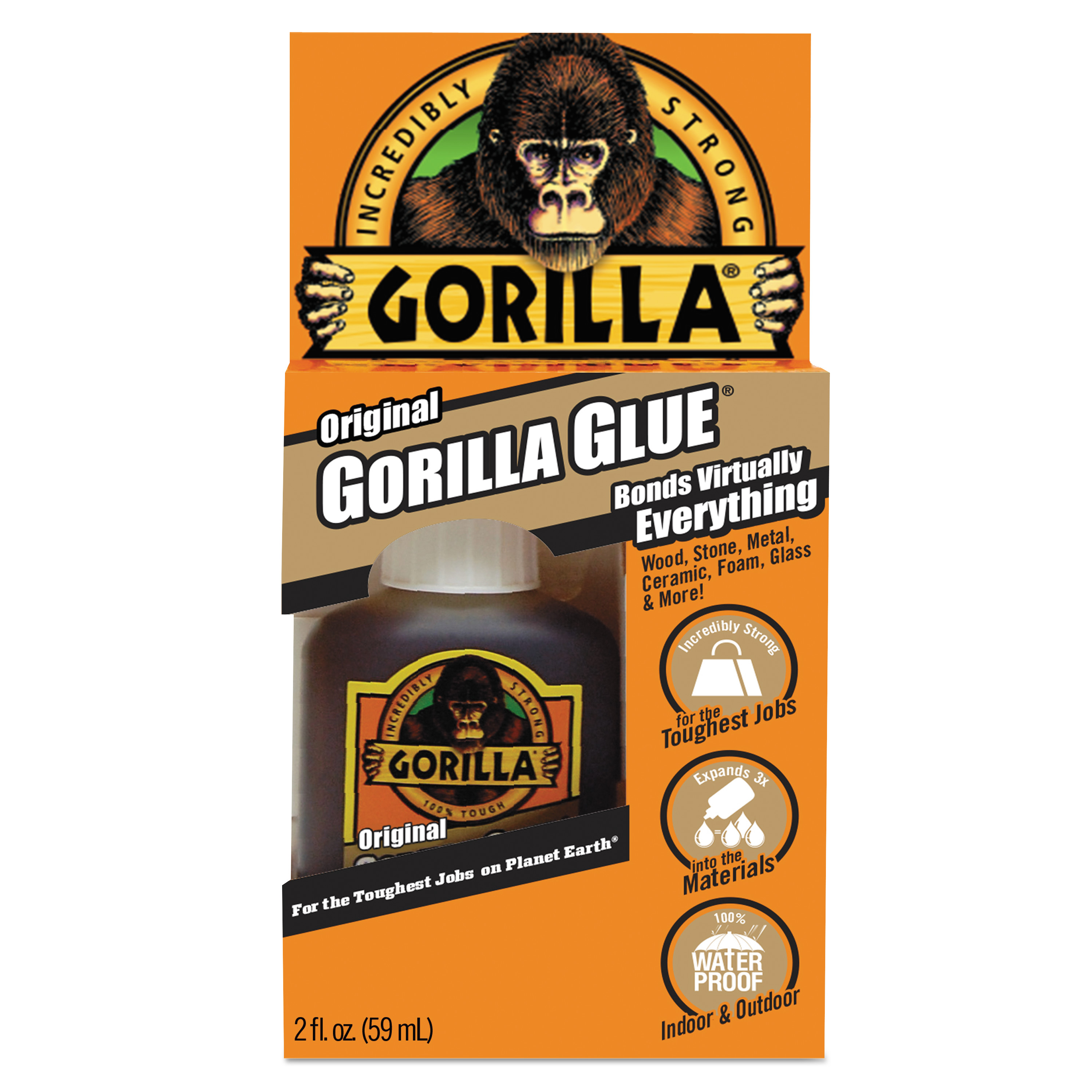  Gorilla Glue 5000206 Original Formula Glue, 2 oz, Dries Light Brown (GOR5000206) 