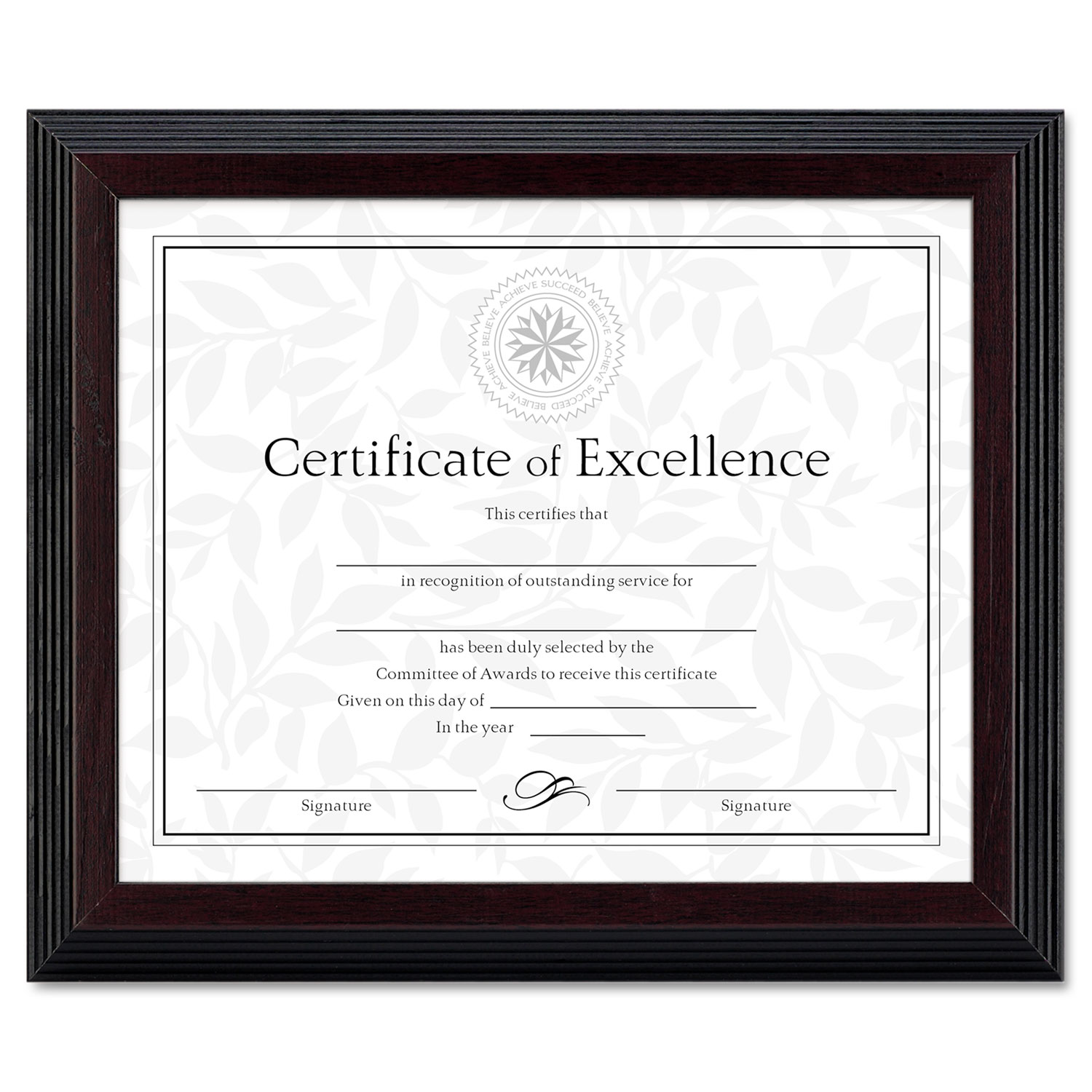  DAX N19880BT Stepped Award/Certificate Frame, 8 x 10, Black w/Walnut Trim (DAXN19880BT) 