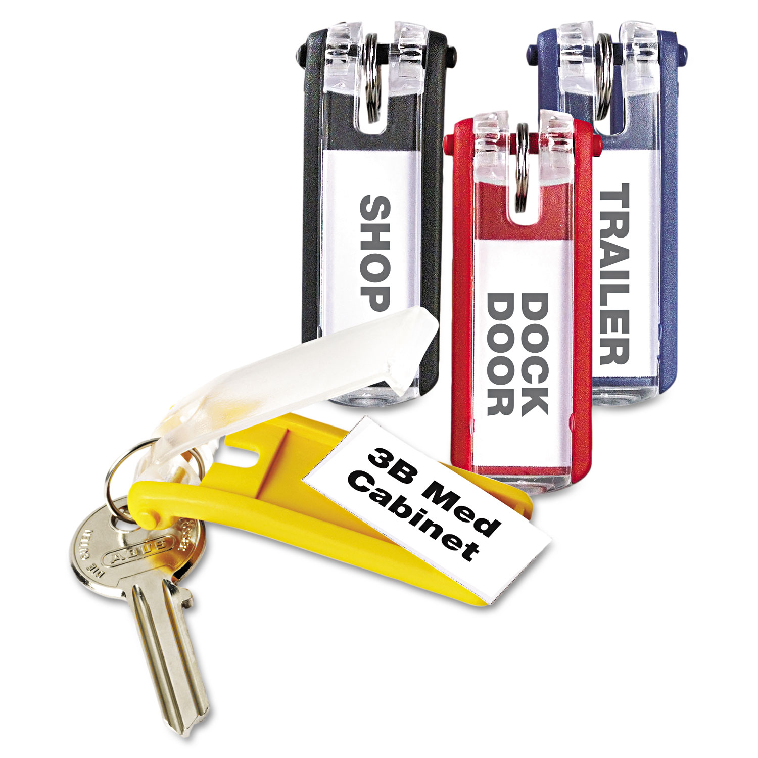  Durable 194900 Key Tags for Locking Key Cabinets, Plastic, 1 1/8 x 2 3/4, Assorted, 24/Pack (DBL194900) 