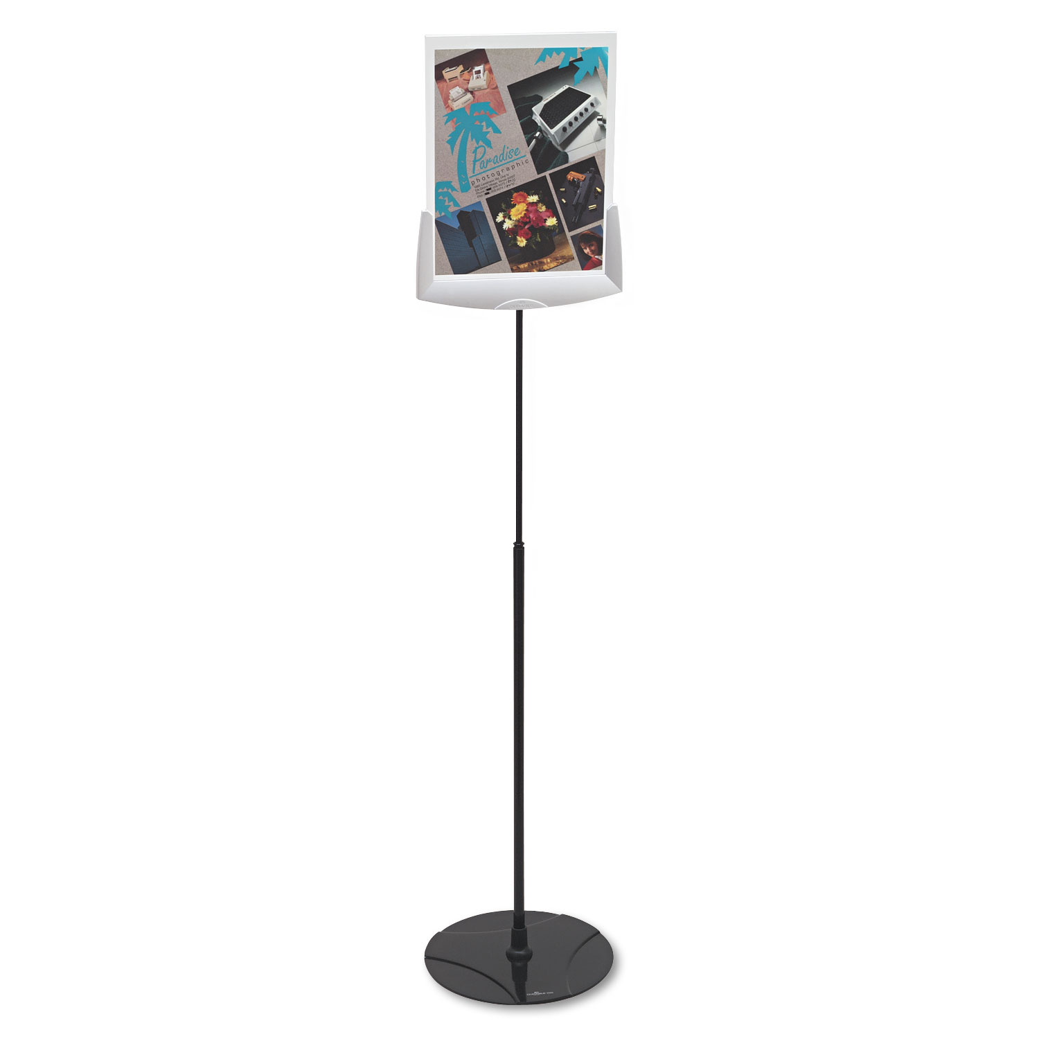 Sherpa Infobase Sign Stand, Acrylic/Metal, 40-60 High, Gray