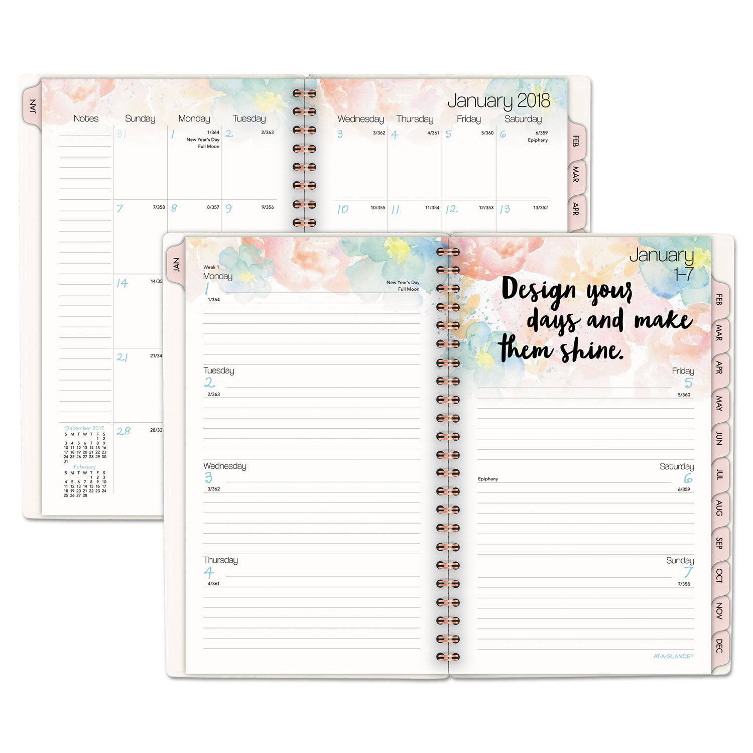 B-Positive Desk Week/Month Planner, Make Every Minute Count, 4 7/8 x 8, 2018