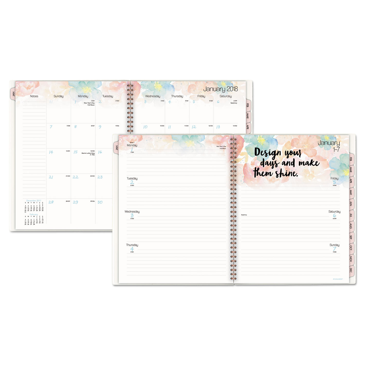B Positive Prof. Week/Month Planner, Write Your Own Story, 9 1/4 x 11 3/8, 2018