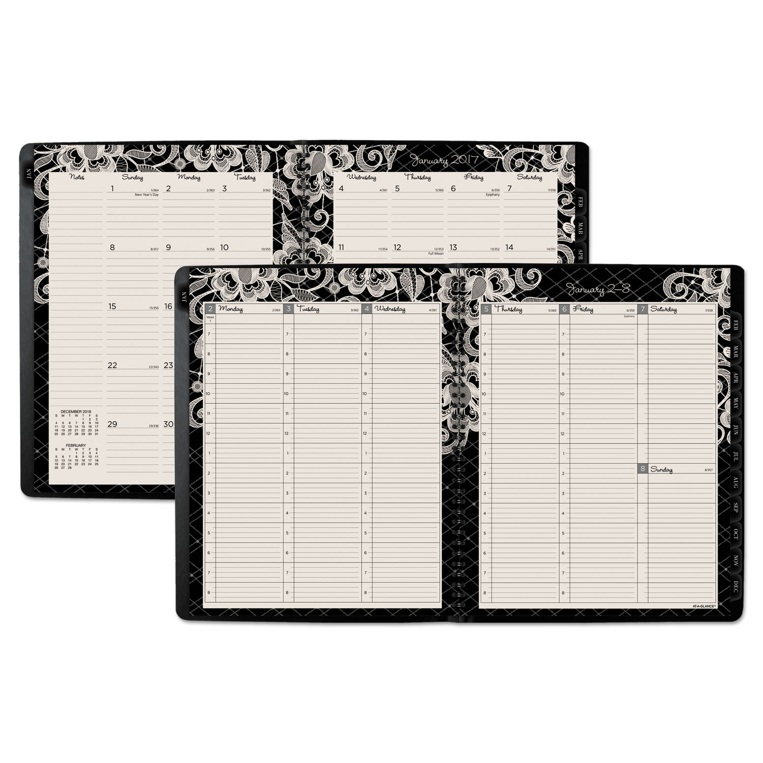 Lacey Professional Weekly/Monthly Appointment Book, 9 1/4 x 11 3/8, 2018-2019