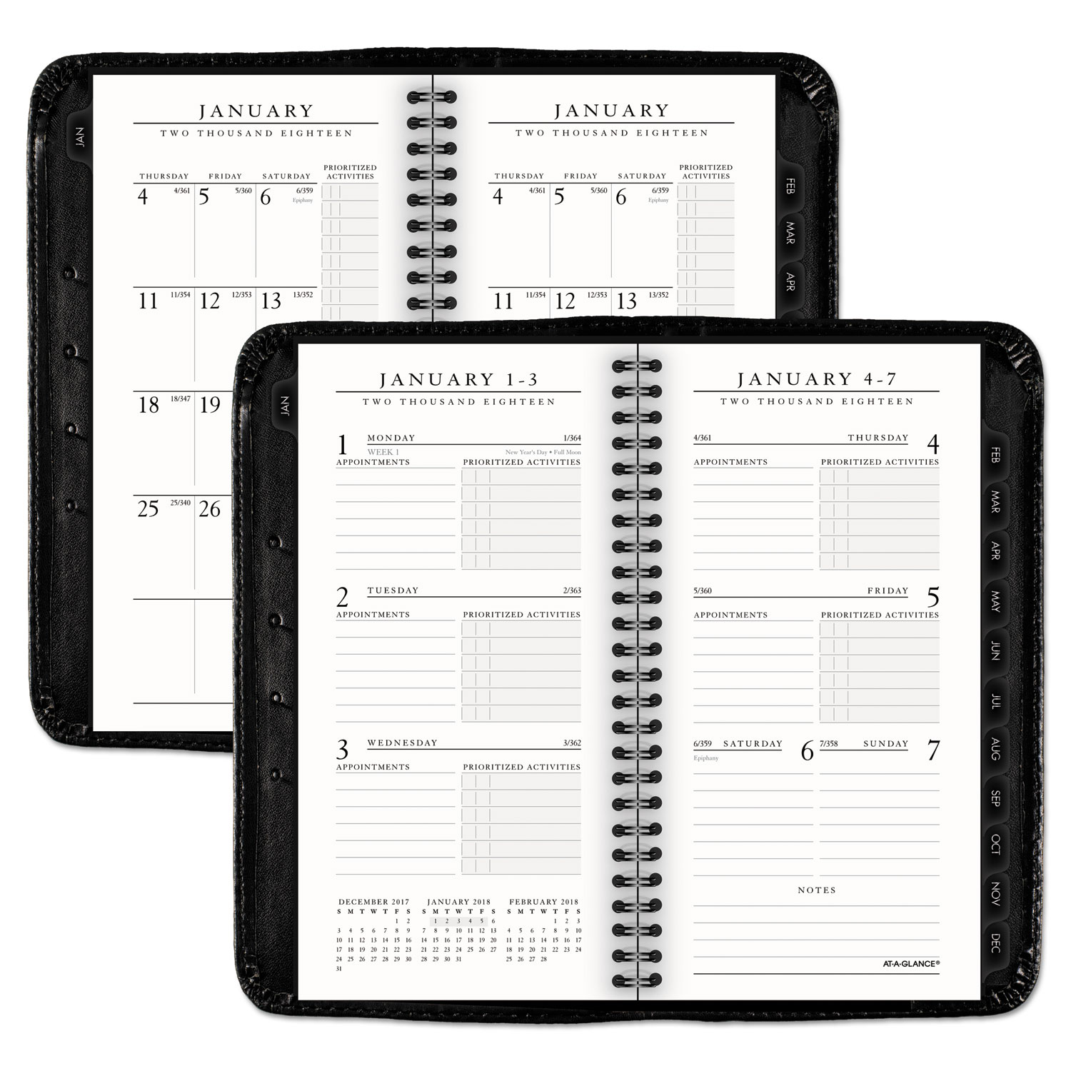 Executive Weekly/Monthly Appointment Book, 3 1/4 x 6 1/4, White, 2018