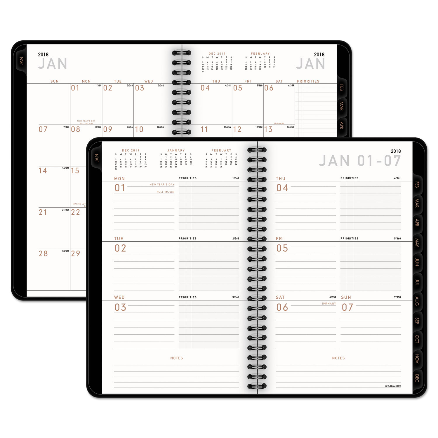 Contemporary Desk Weekly/Monthly Appointment Book, 5 3/4 x 8 3/8, 2018