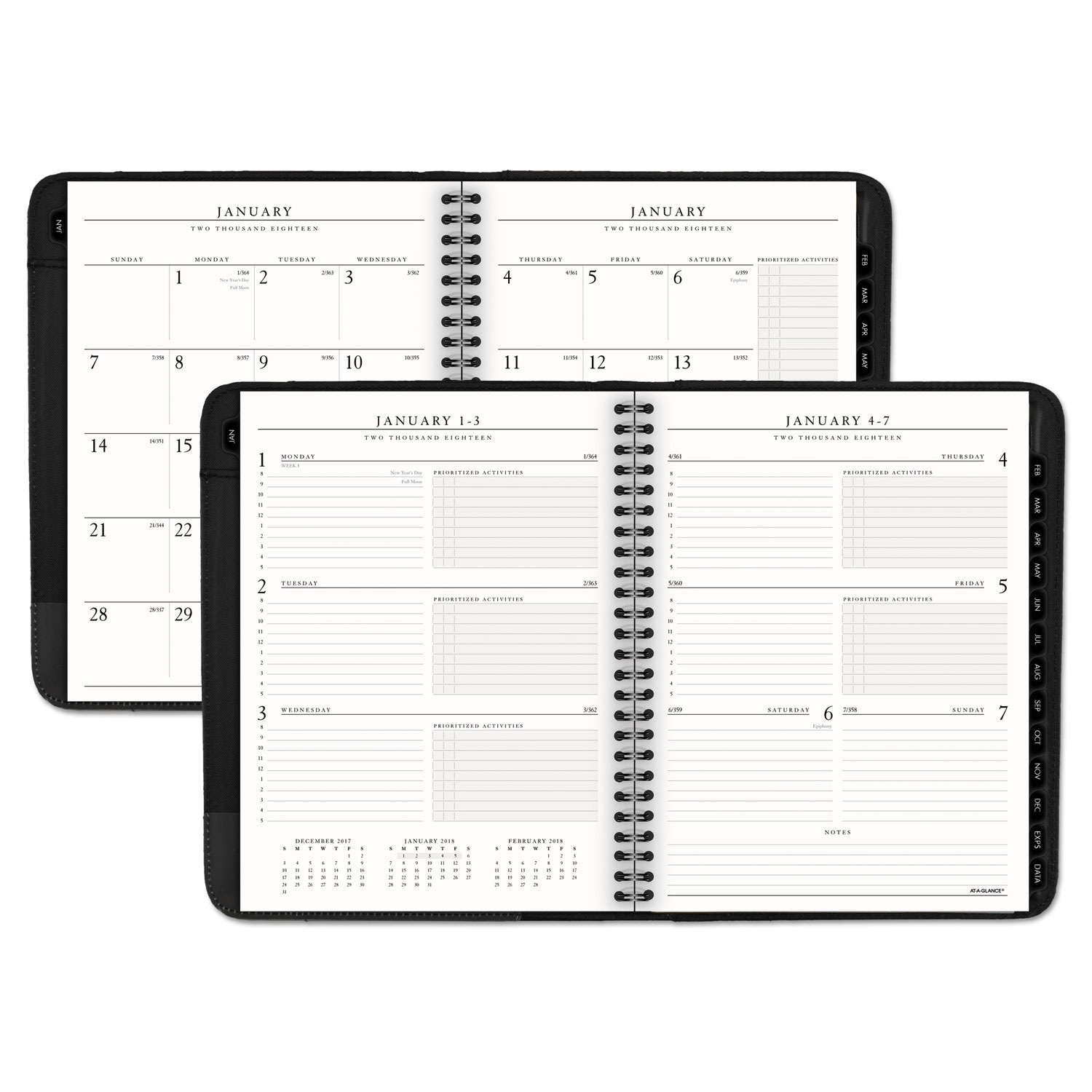 Executive Weekly/Monthly Appointment Book, 6 5/8 x 8 3/4, White, 2018-2019