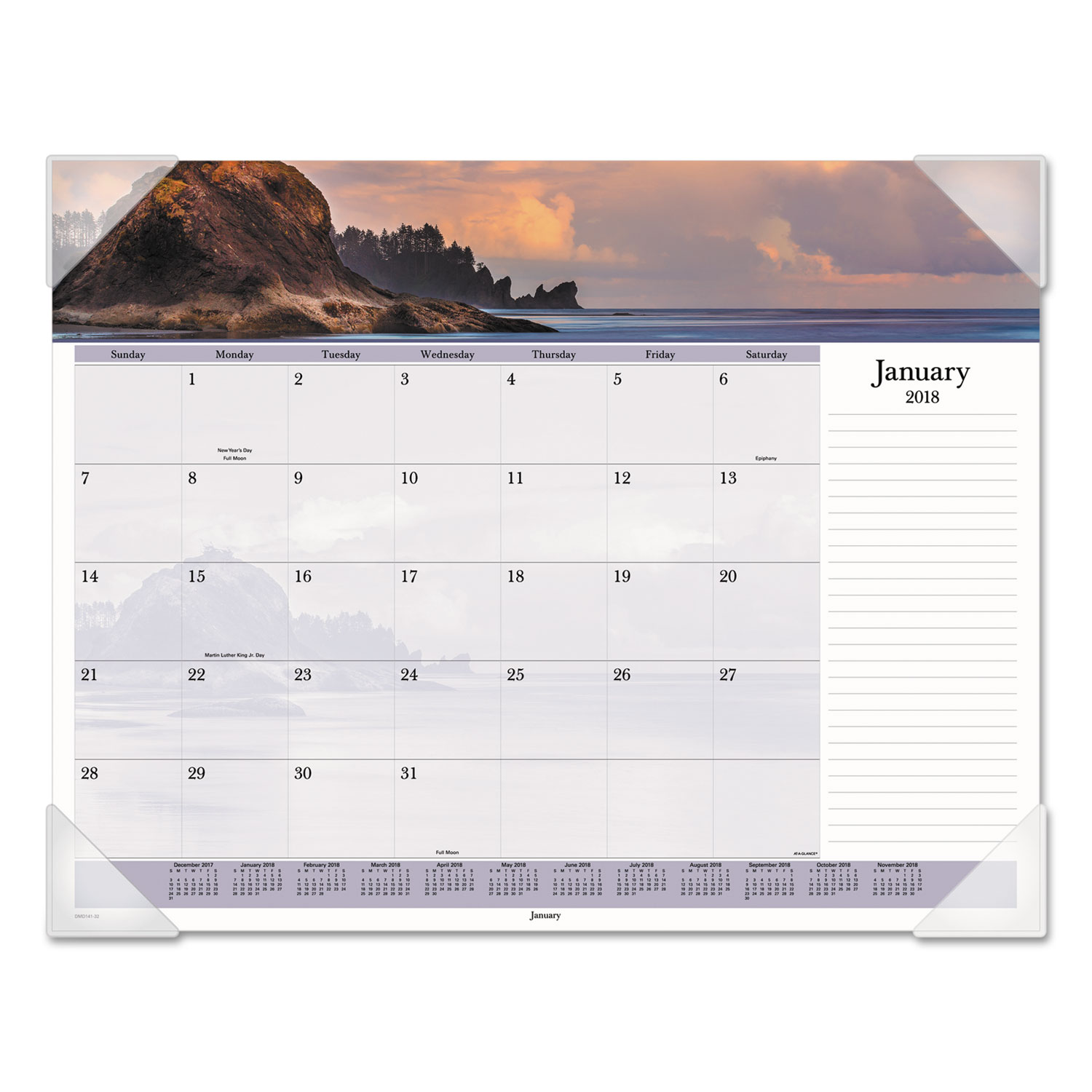 Images of the Sea Monthly Desk Pad Calendar, 22 x 17, 2018
