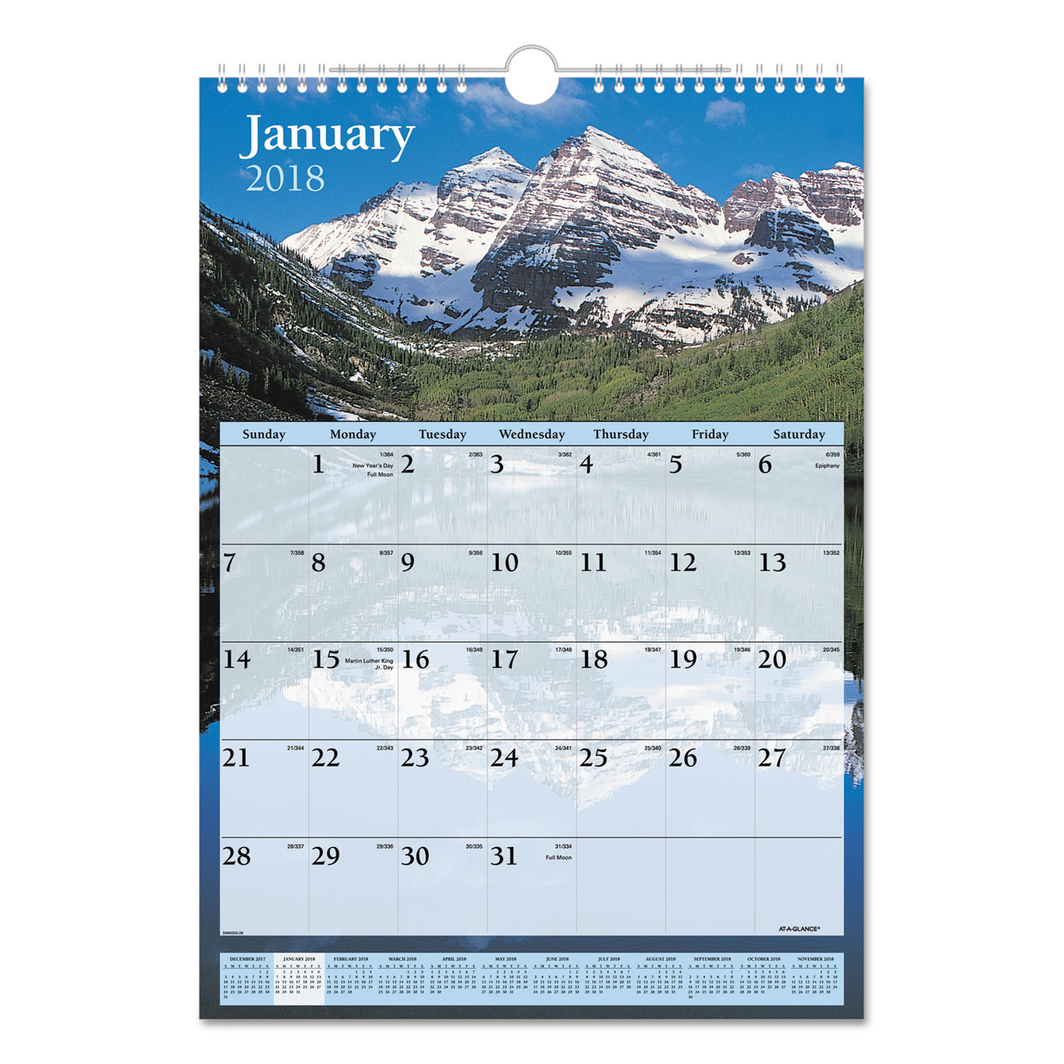 Scenic Monthly Wall Calendar, 12 x 17, 2018