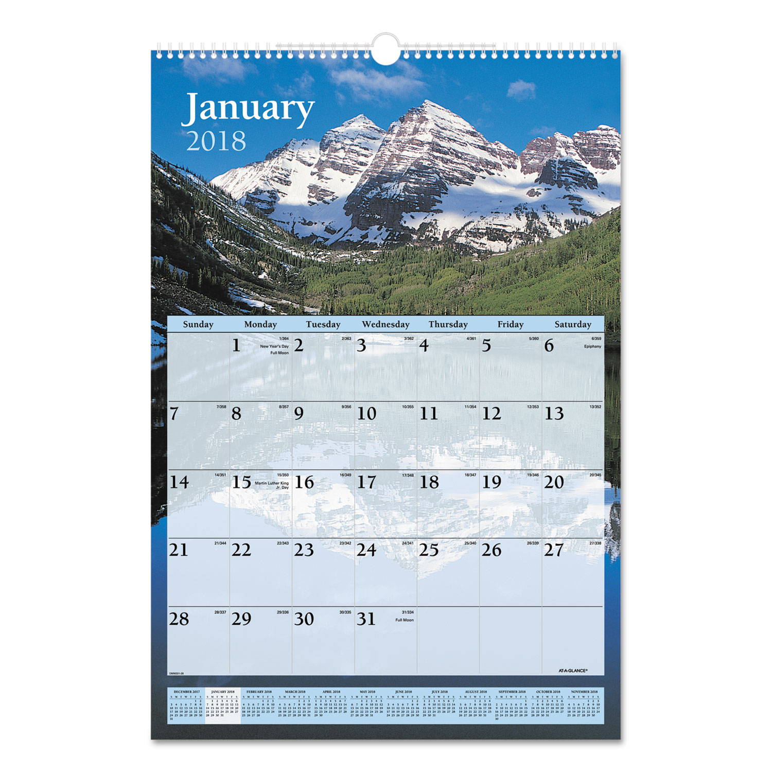 Scenic Monthly Wall Calendar, 15 1/2 x 22 3/4, 2018