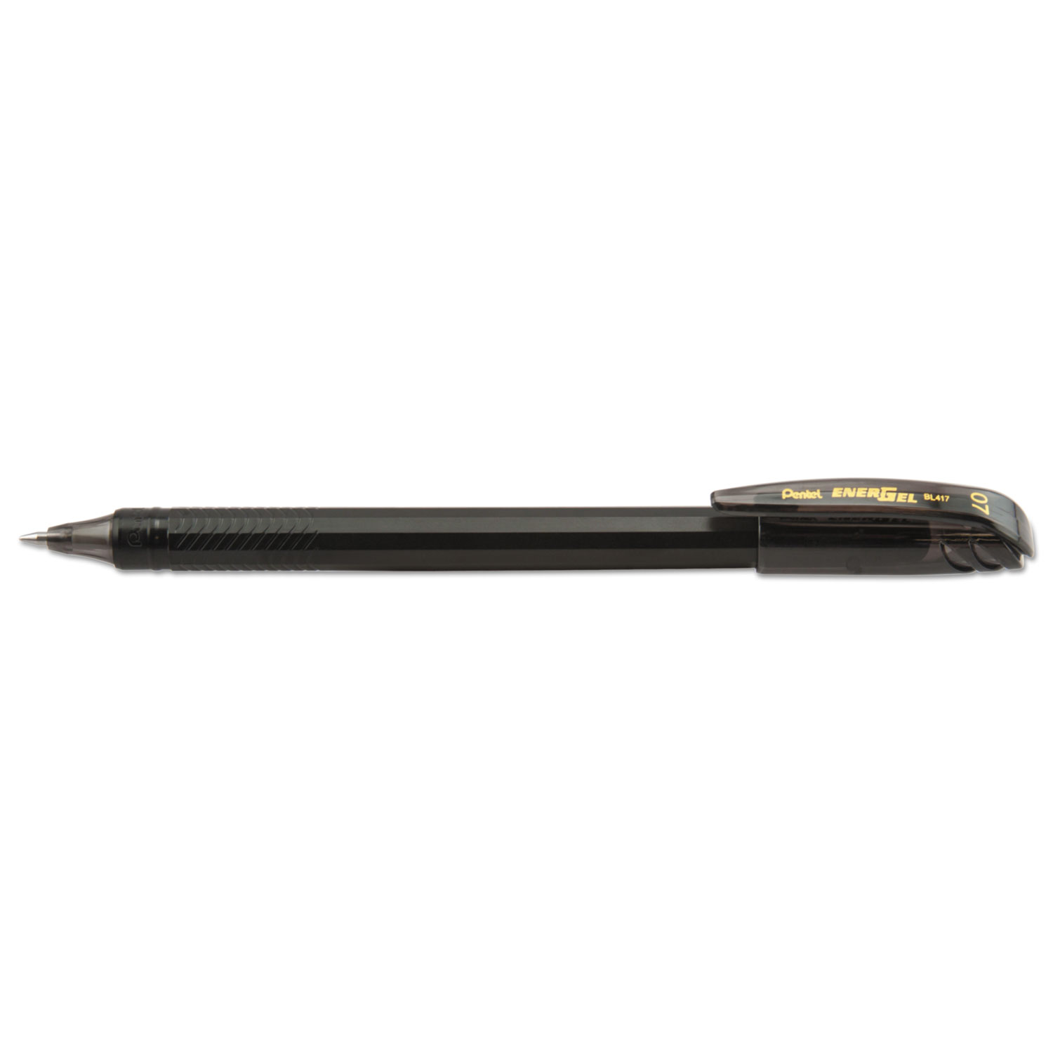 EnerGel Flash Liquid Gel Stick Pen, .7mm, Black Barrel, Black Ink, 1 Dozen